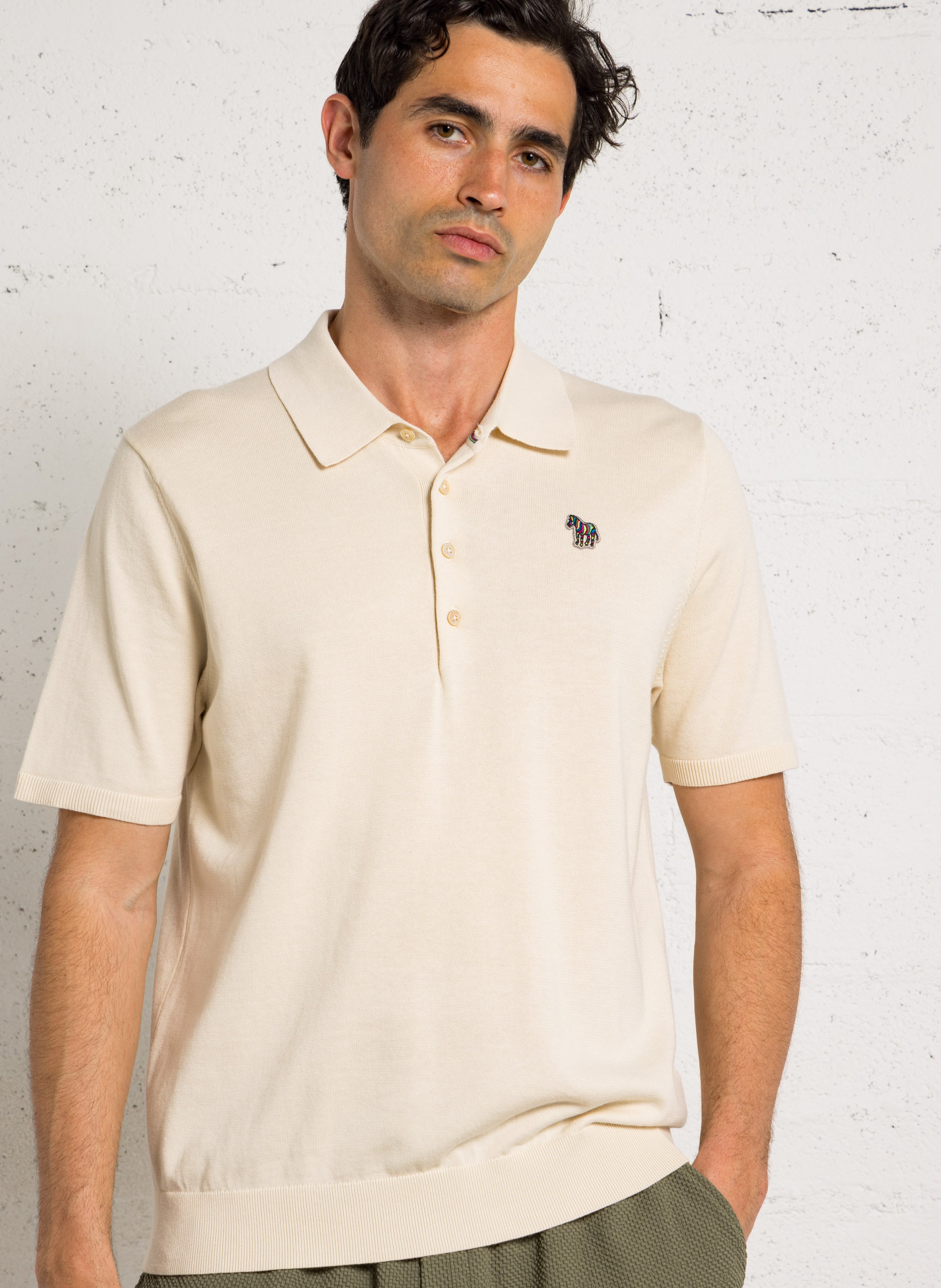 Straight organic cotton polo shirt PAUL SMITH Beige