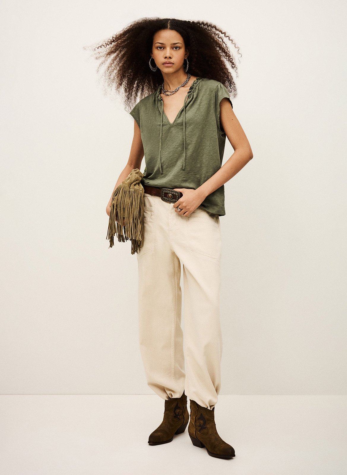 Effen T-shirt BA&SH Kaki