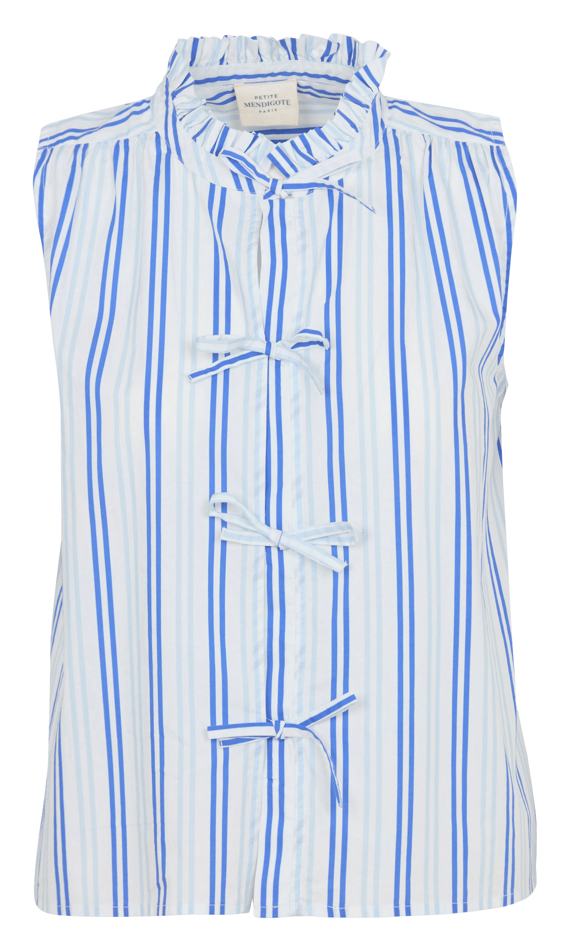 Top col victorien en coton PETITE MENDIGOTE Bleu