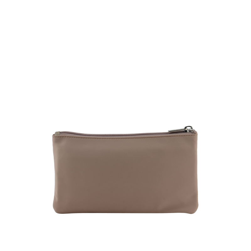 Canvas wallet trimmed with leather POURCHET Brown