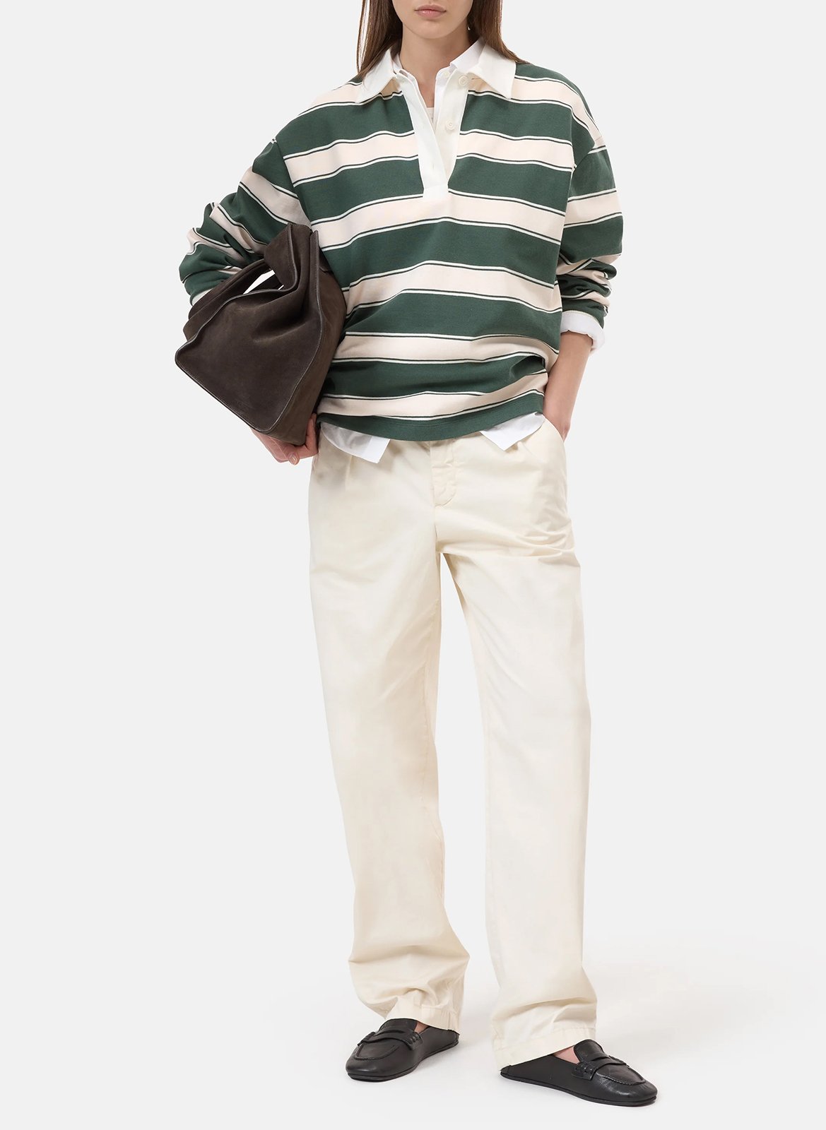 Panralon large en coton mélangé CLOSED Beige