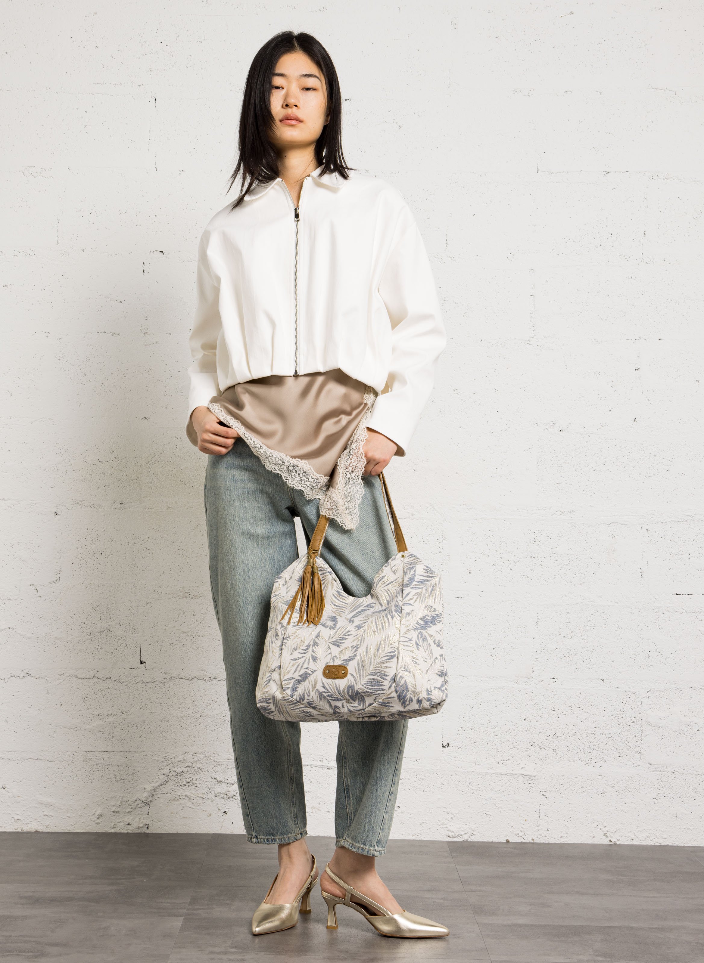 Cabas à motifs brillants MILA LOUISE Marron