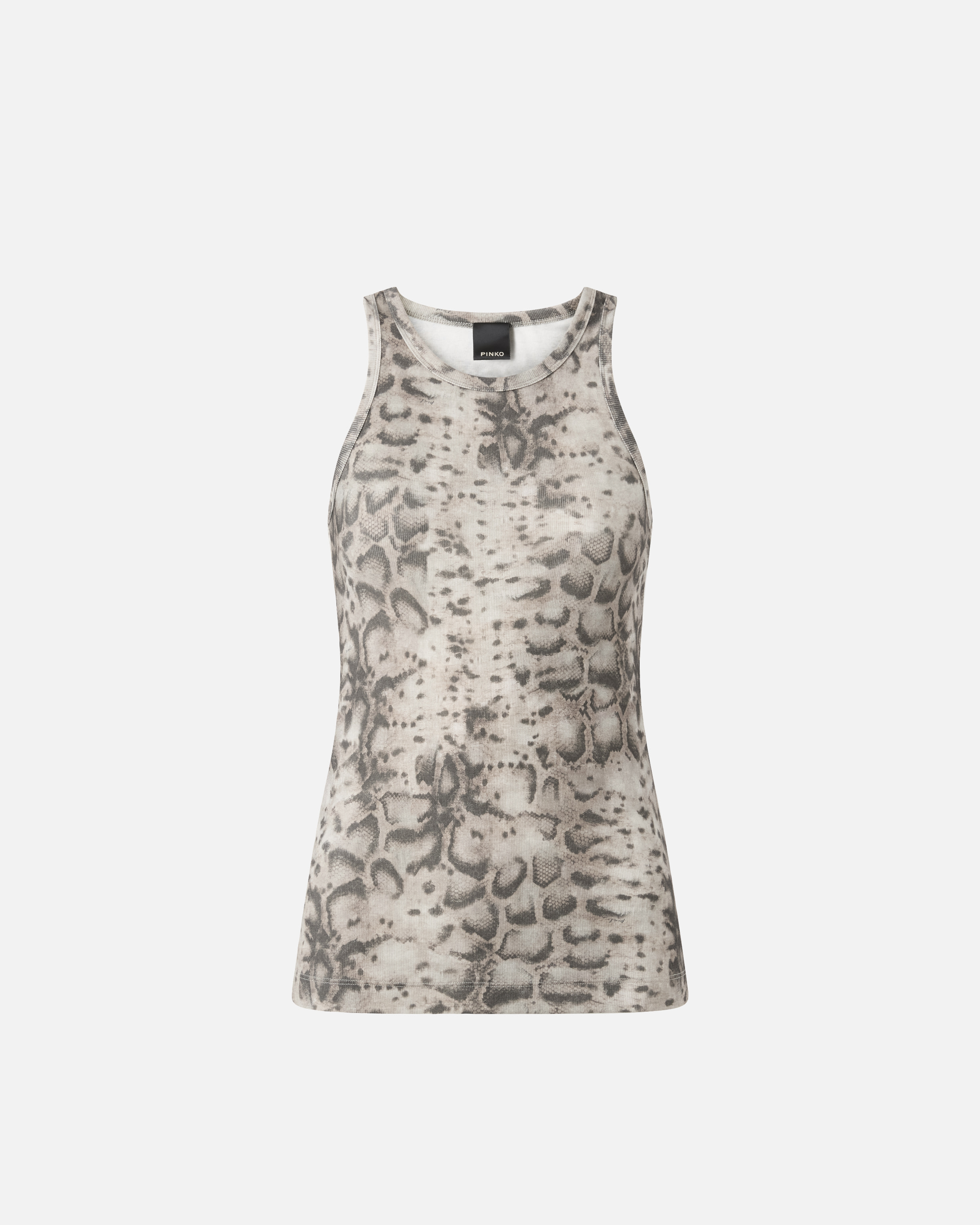 Ribbed tank top with snake print PINKO Multicolored