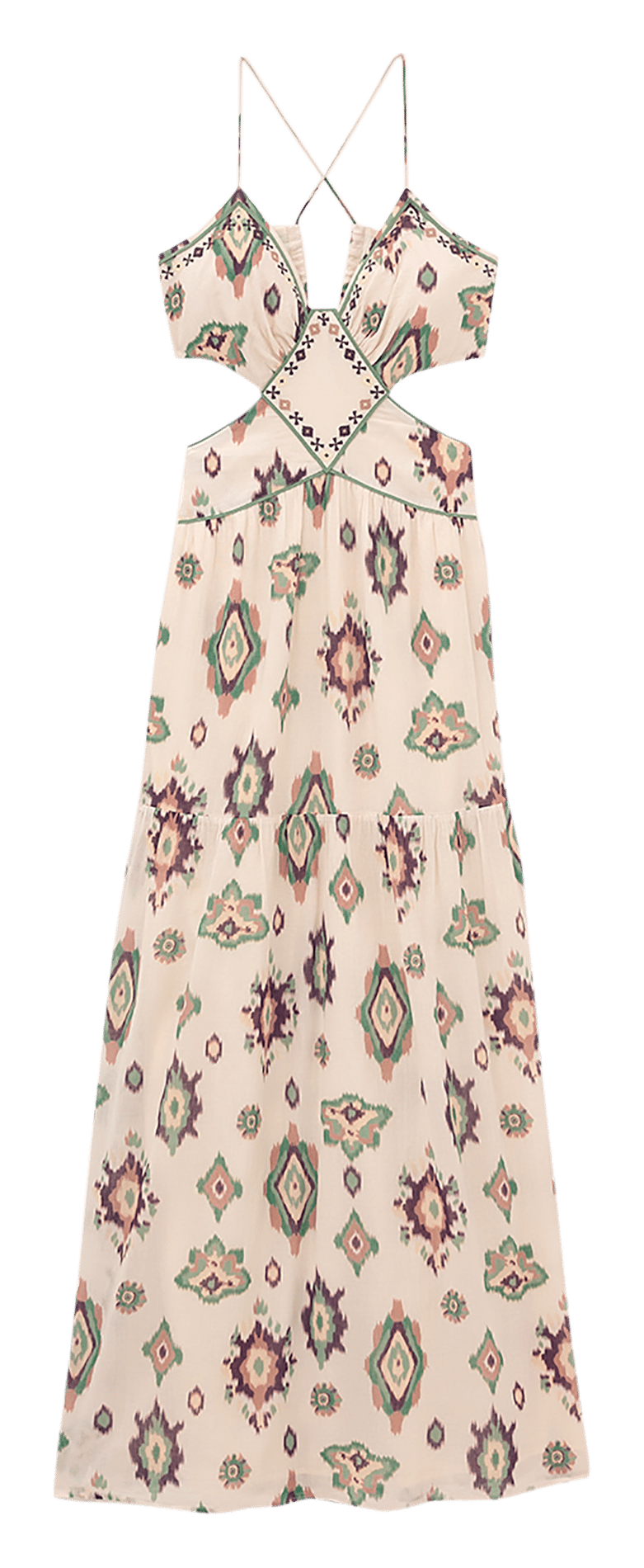 Robe longue évasée en coton BA&SH Beige