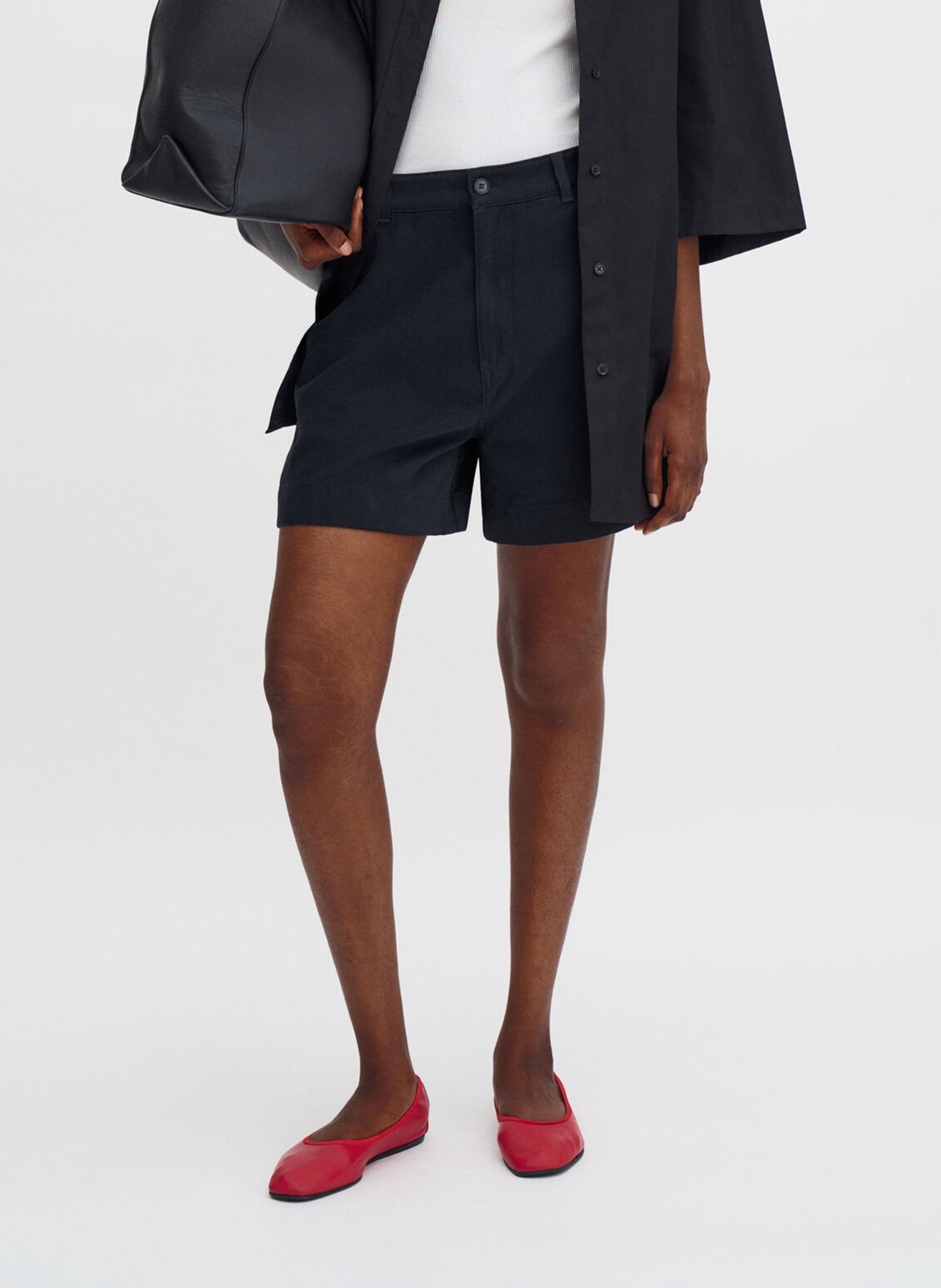 Short large chino uni FILIPPA K Noir