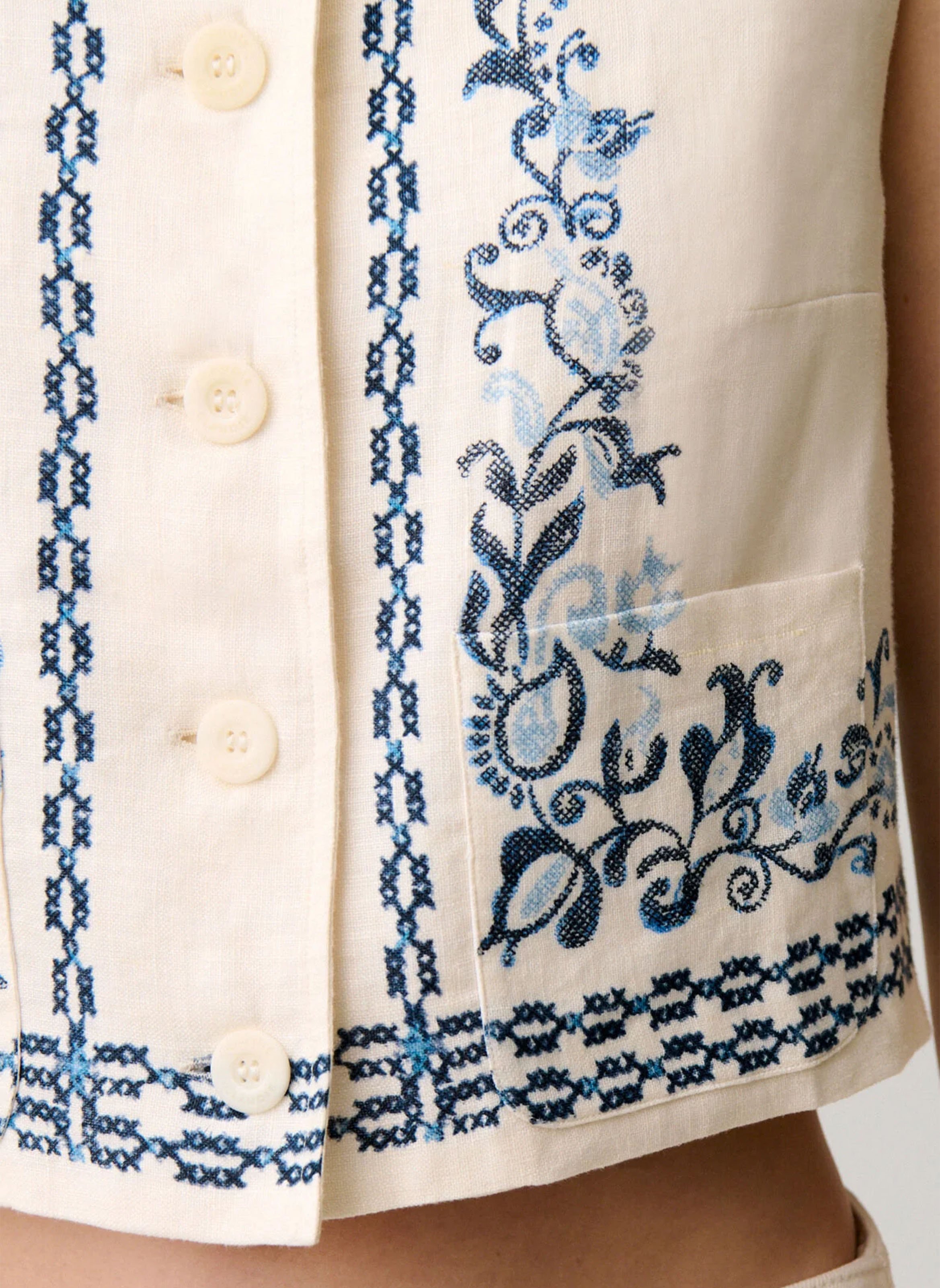 Korte mouwloze bedrukte jas CLAUDIE PIERLOT Veelkleurig