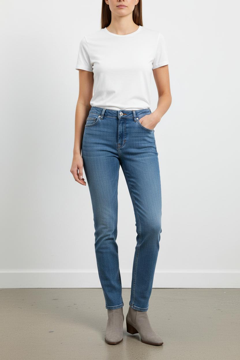 Cropped slim jeans with studs IRO - Seconde Main Blue