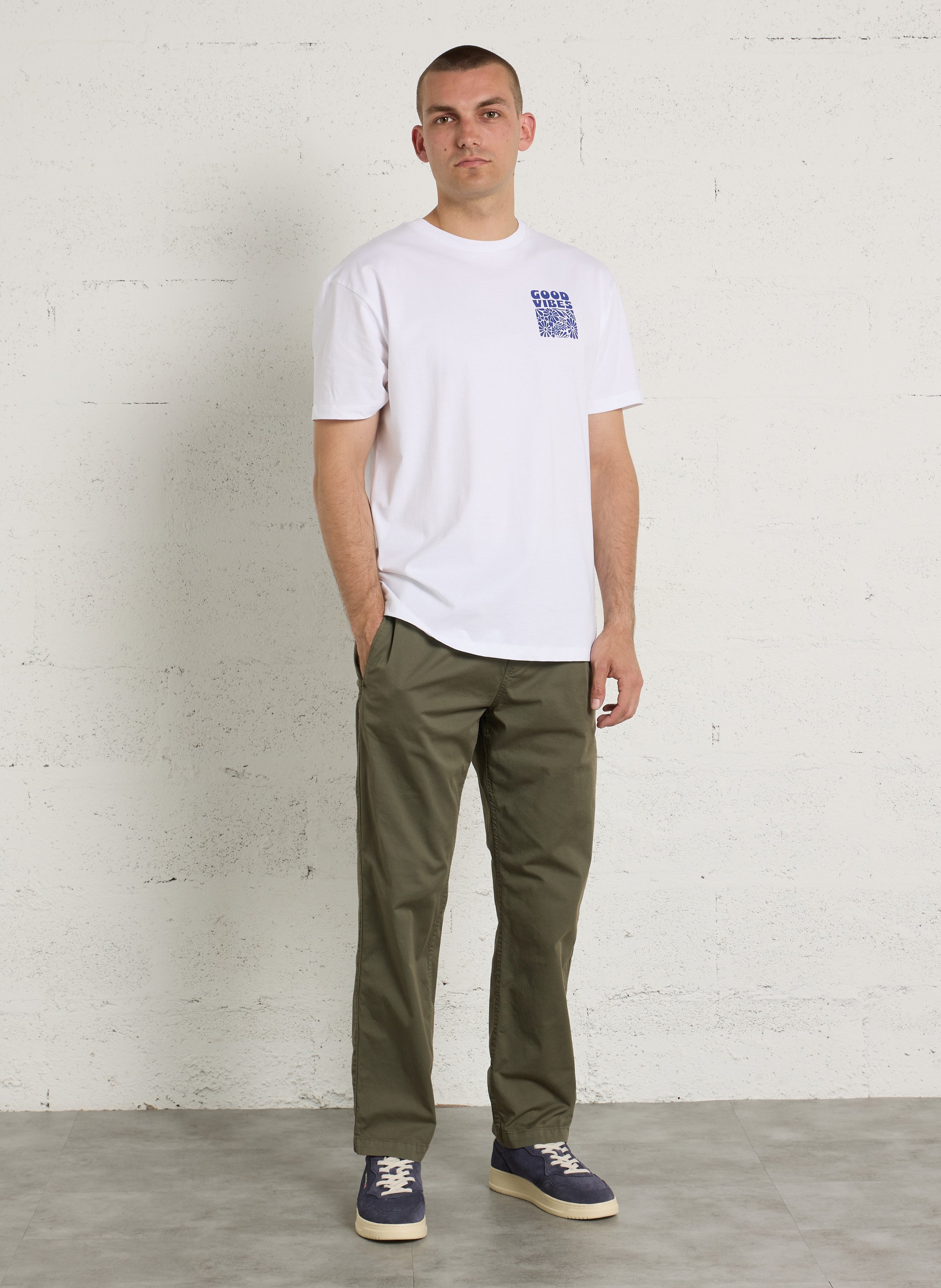 Pantalon droit en coton mélangé LE TEMPS DES CERISES Marron