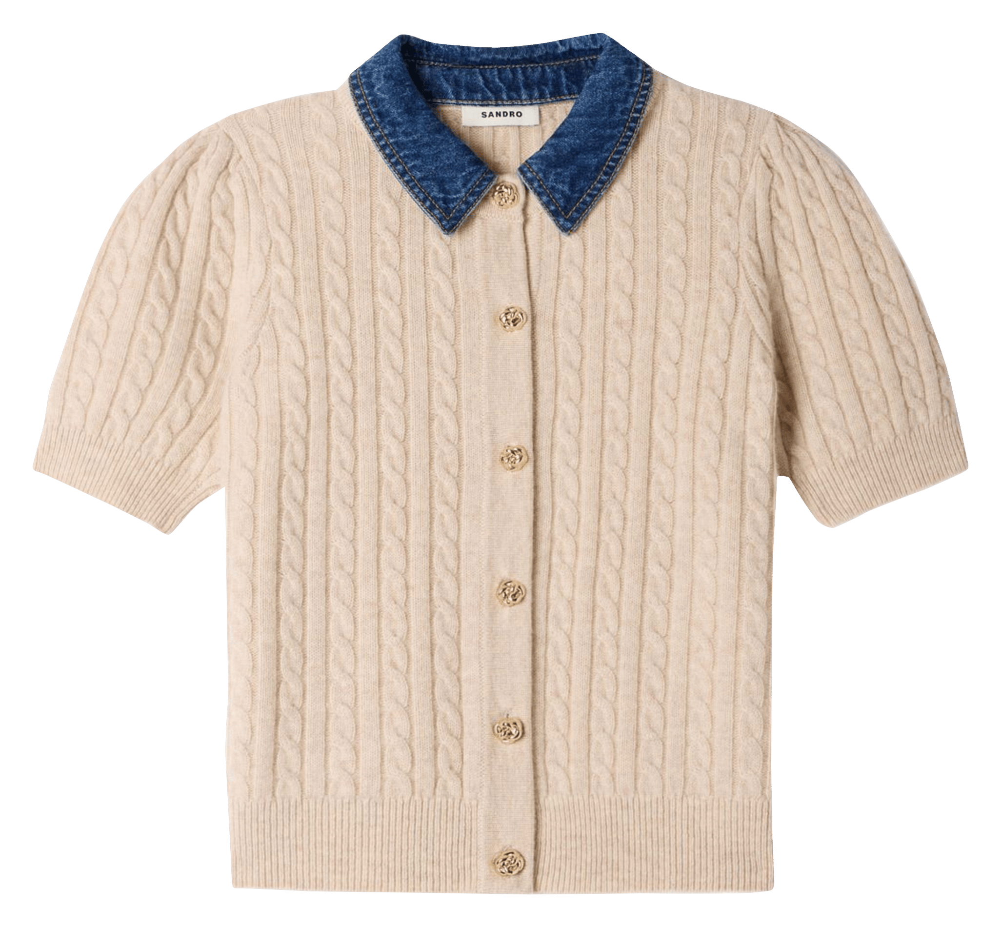 Cardigan droit en laine mélangée SANDRO