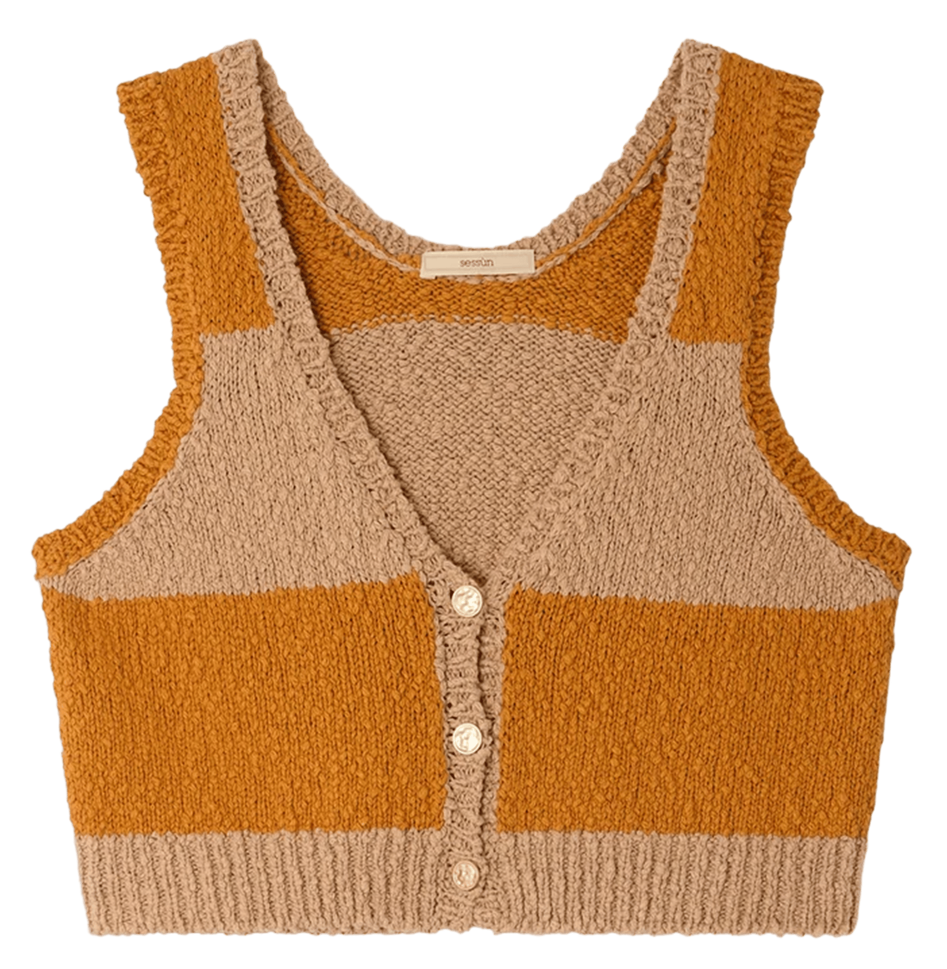 Top dritto scollo a V in cotone SESSUN Arancio