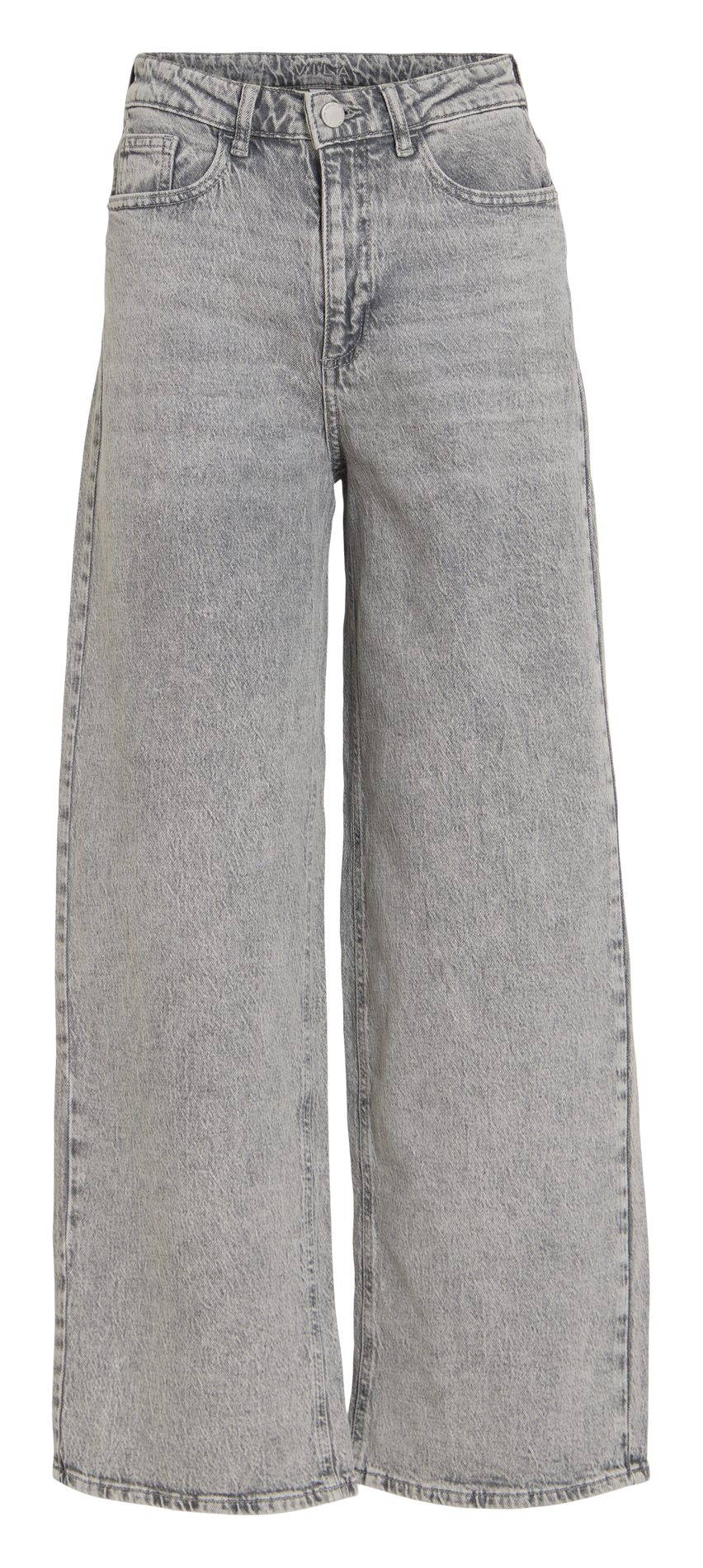 Hohe Taille weite einfarbige Jeans VILA Grau