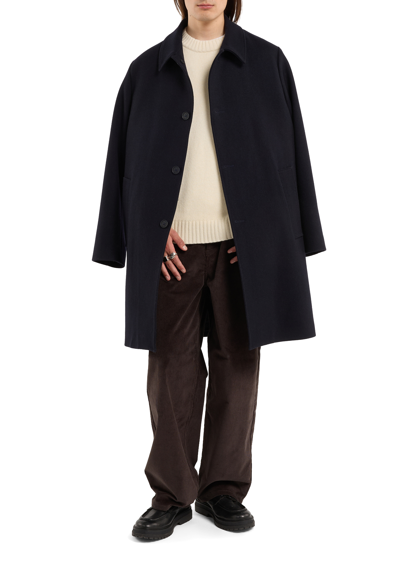 Straight cut cotton velvet pants SAISON 1865 Brown