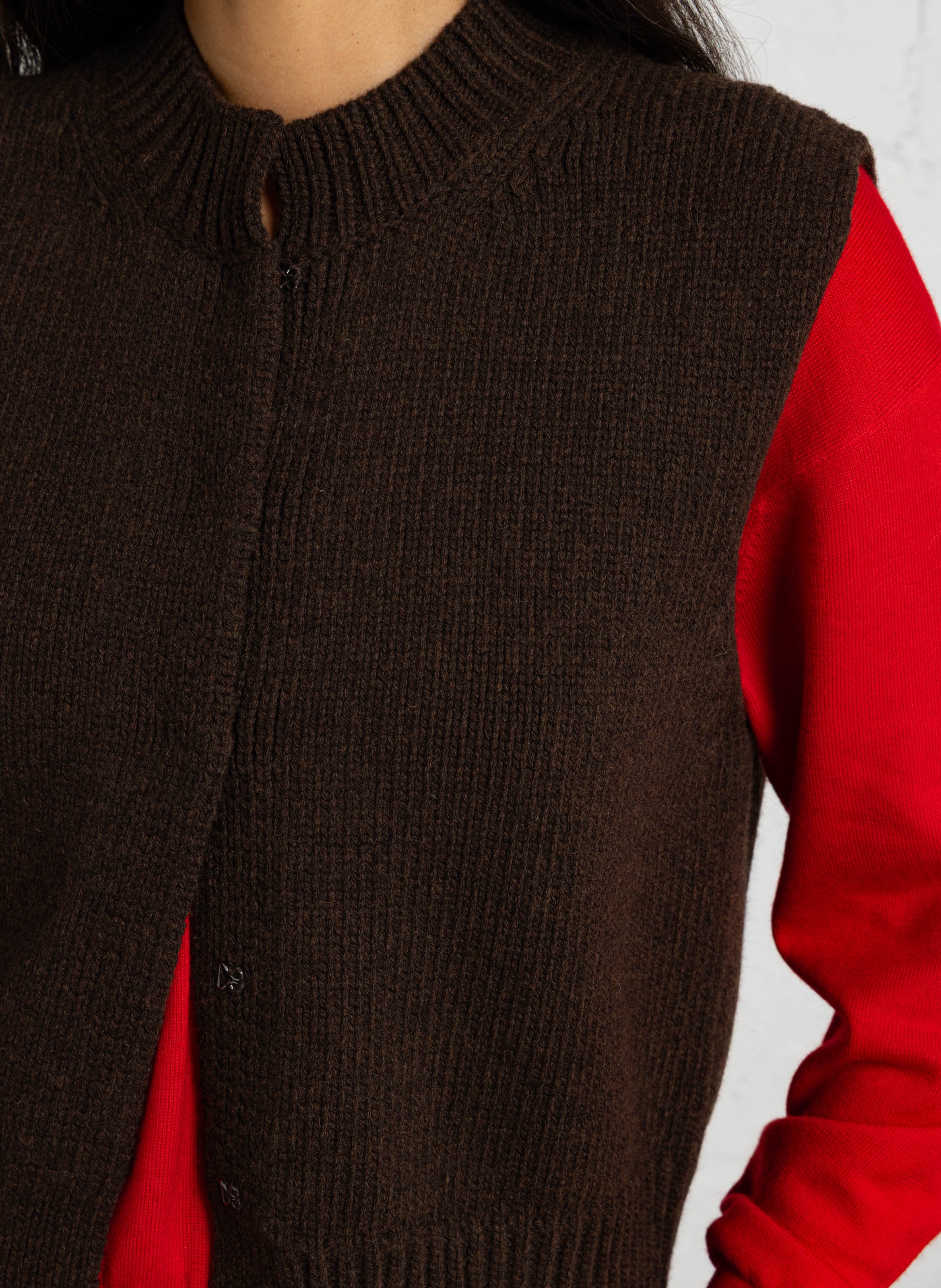 Oversize Wollweste SOEUR Braun