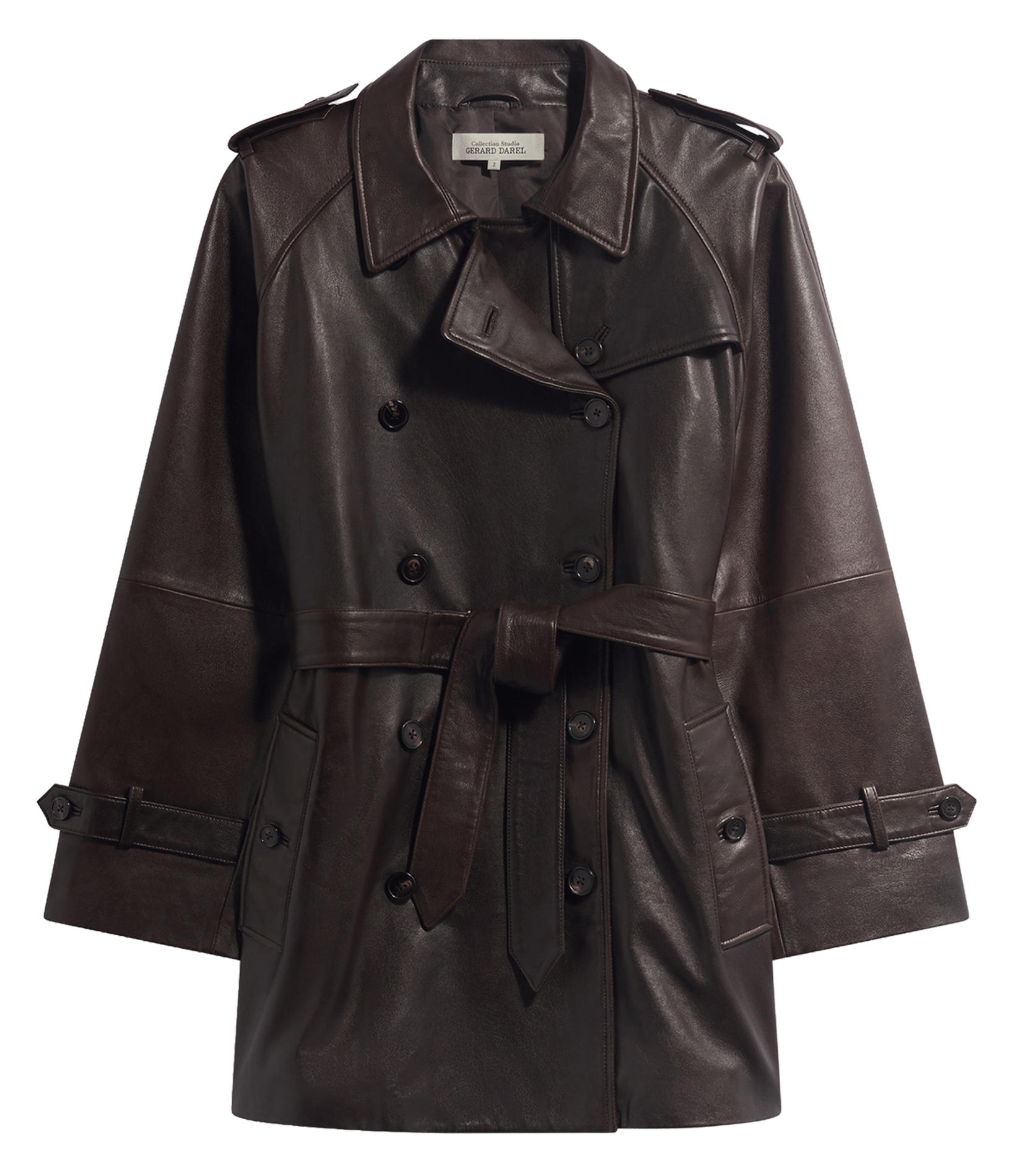 Gürteltes Leder-Trenchcoat GERARD DAREL Braun