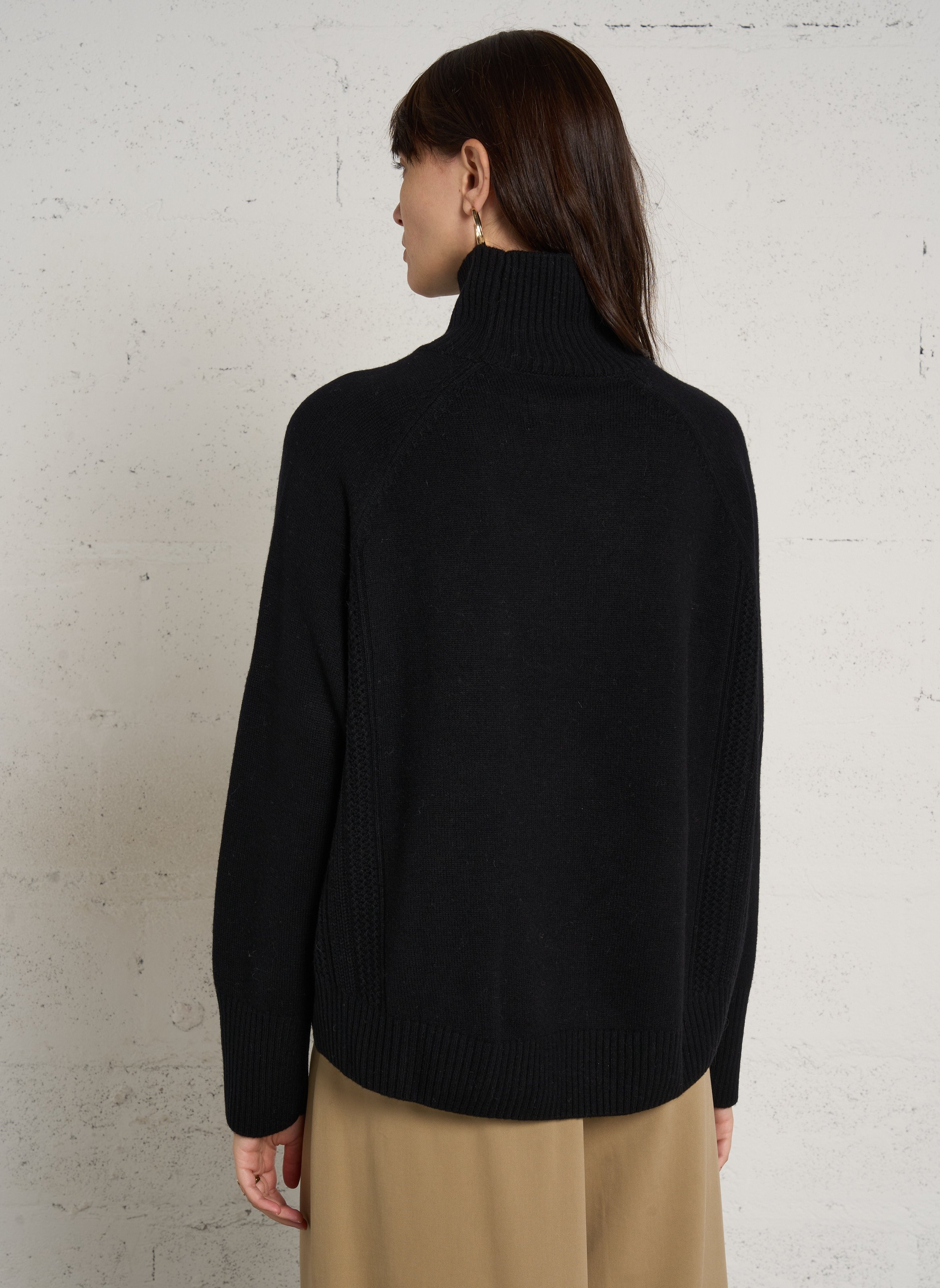 Pull oversize en laine DES PETITS HAUTS Noir