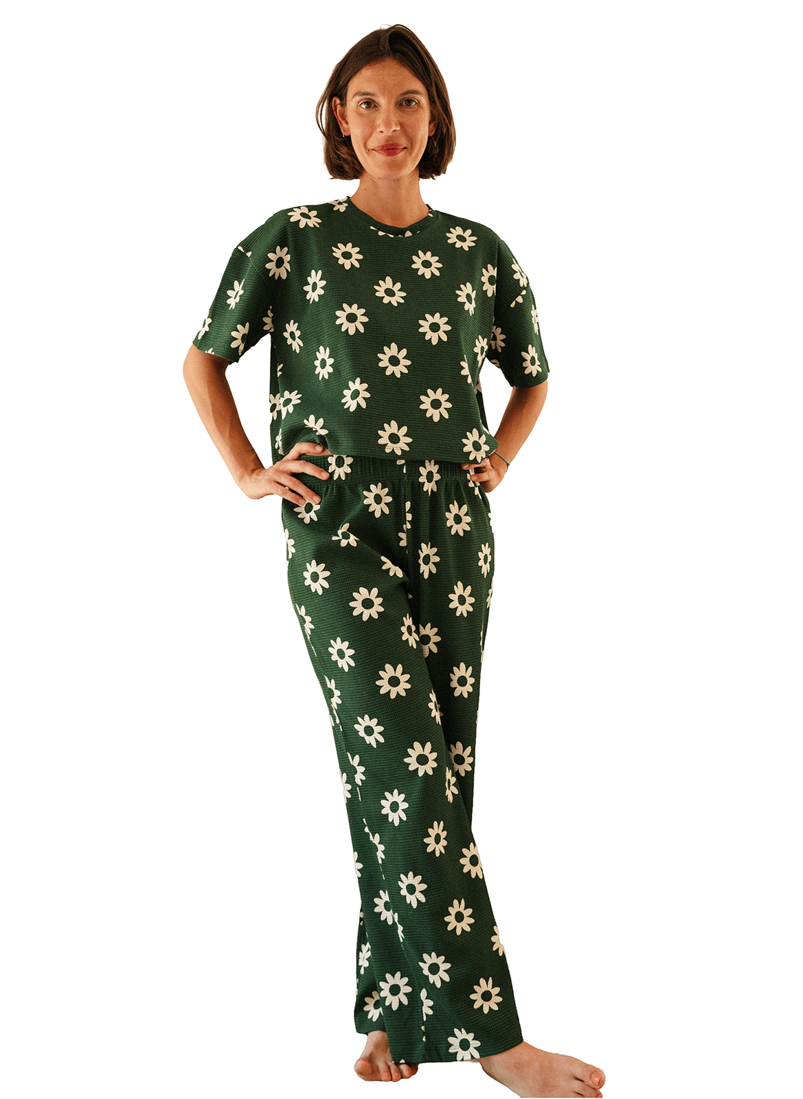 Ensemble de pyjama long ample imprimé WE ARE JOLIES Vert