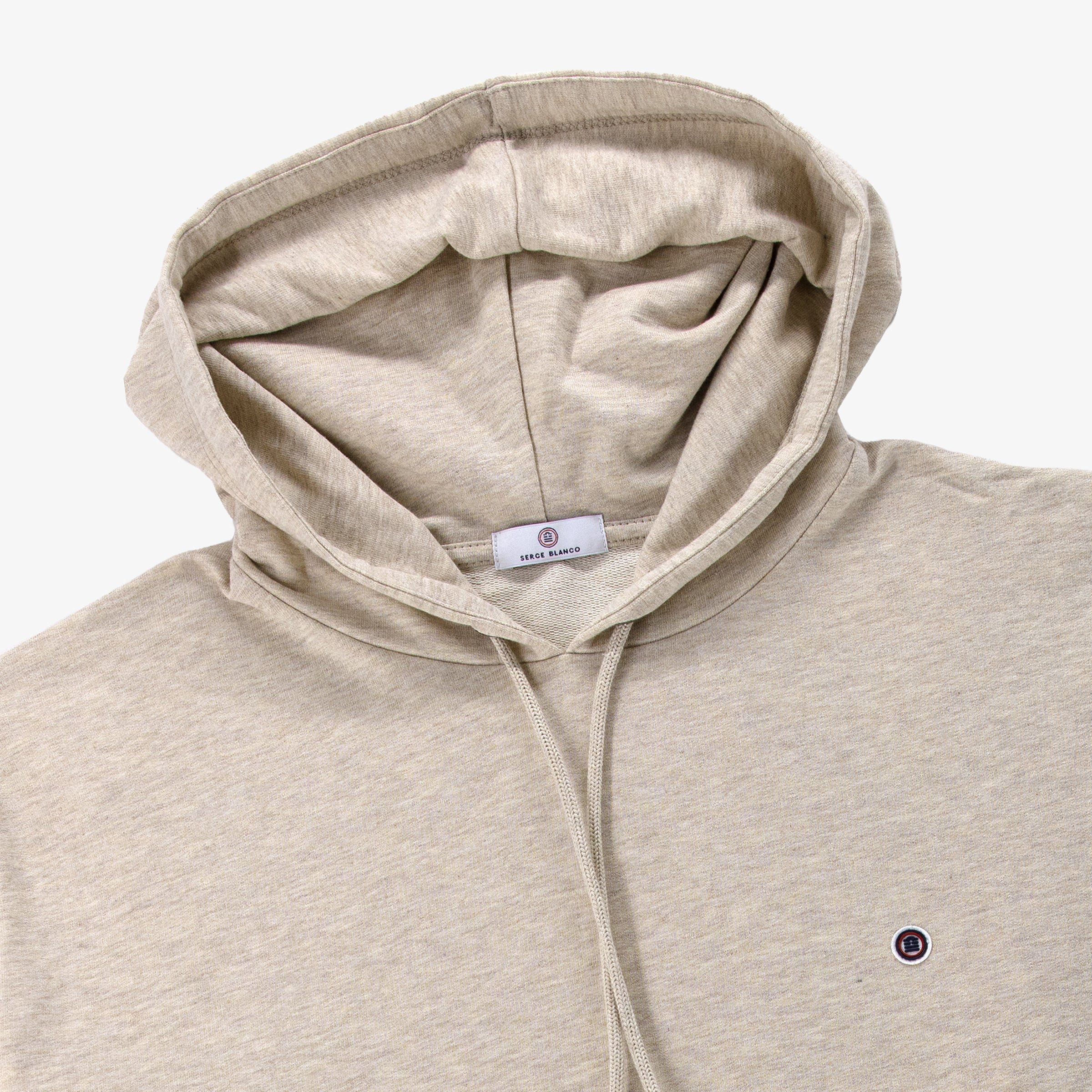 Singap hoodie in brushed heathered beige fleece SERGE BLANCO Beige
