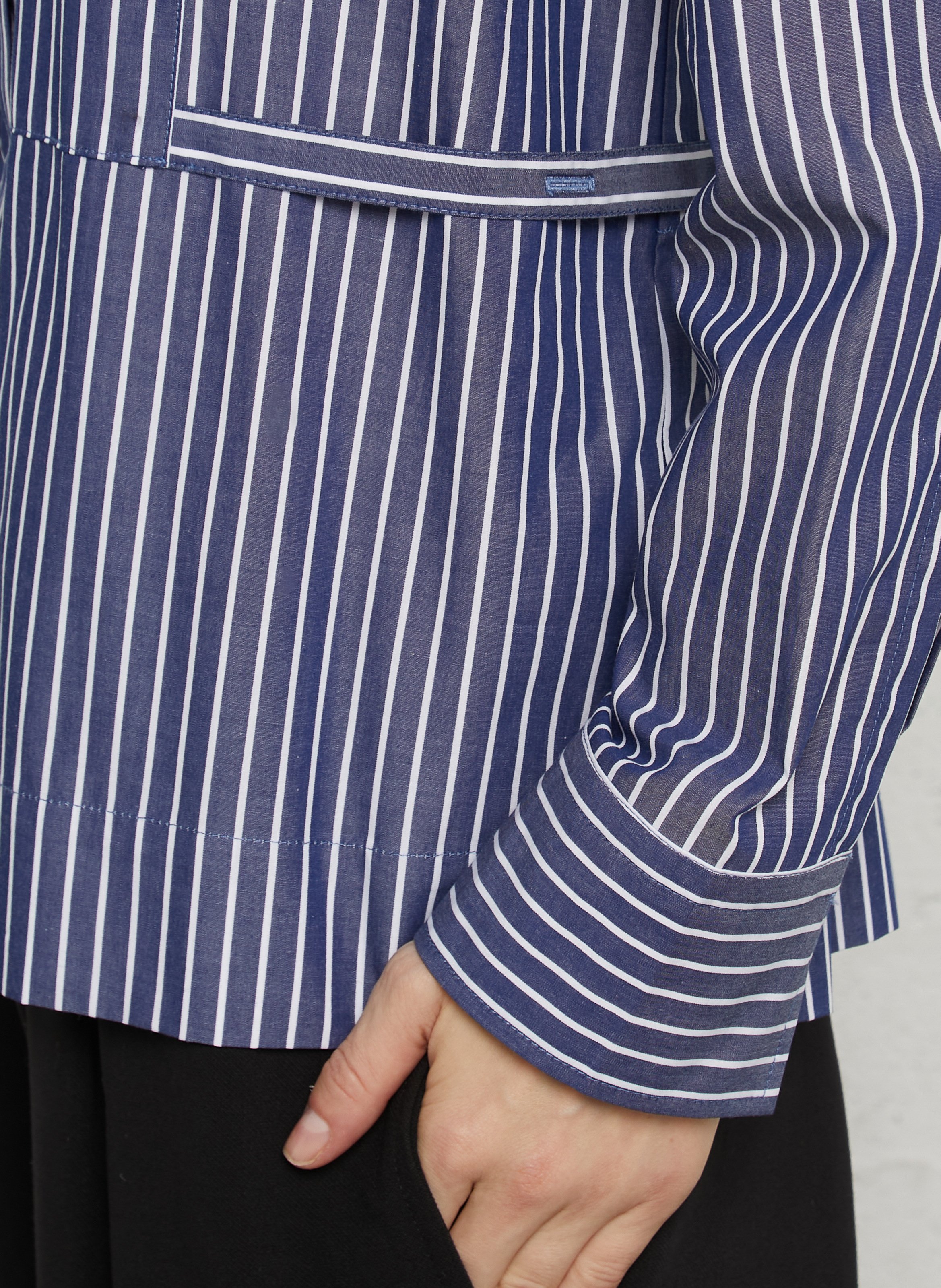 Gestreepte katoenen blouse met ceintuur RUE DE TOKYO Veelkleurig