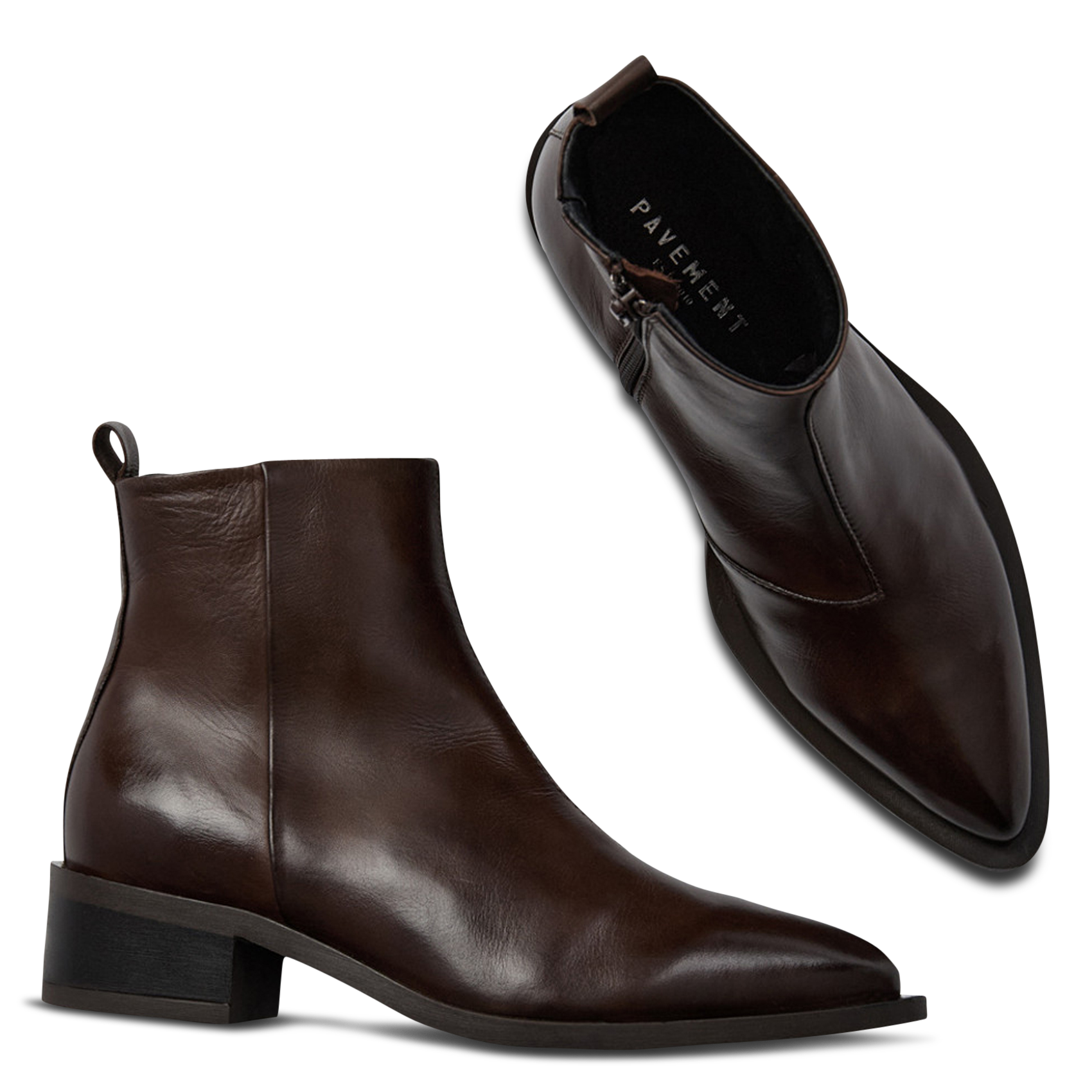 Leather mid-calf boots PAVEMENT Brown