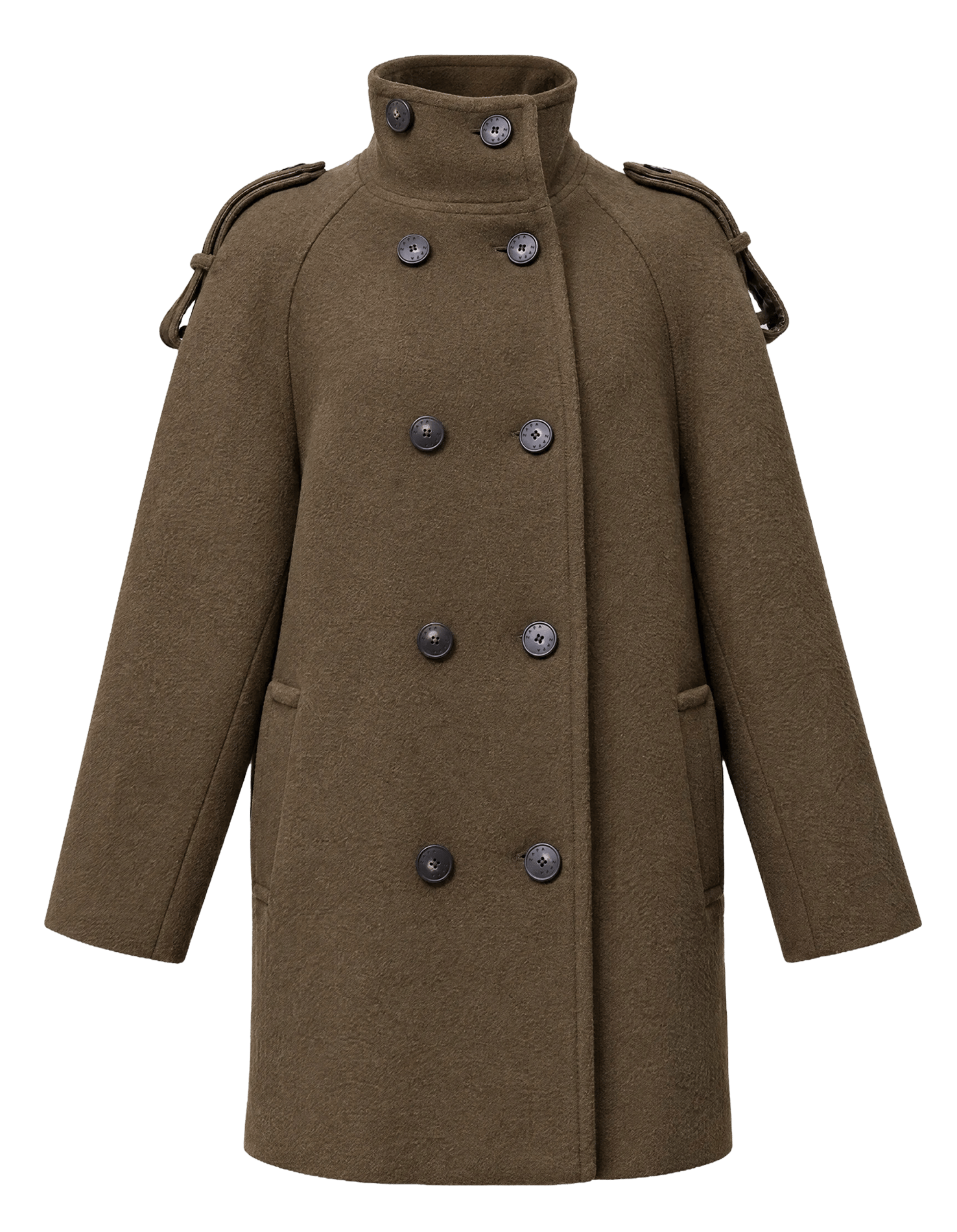 High-neck wool coat ZAPA Green