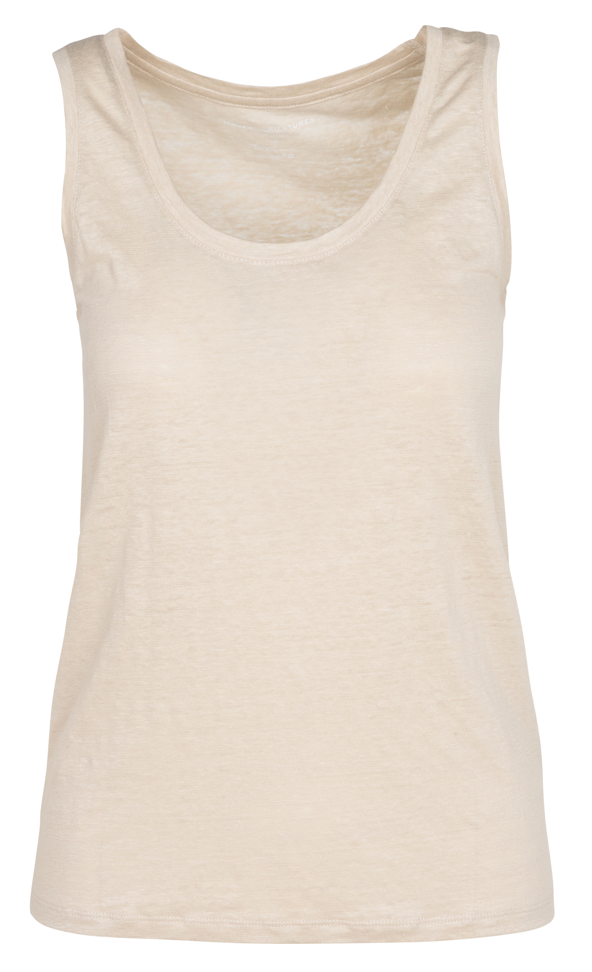 Débardeur col rond en lin mélangé  MAJESTIC FILATURES Beige