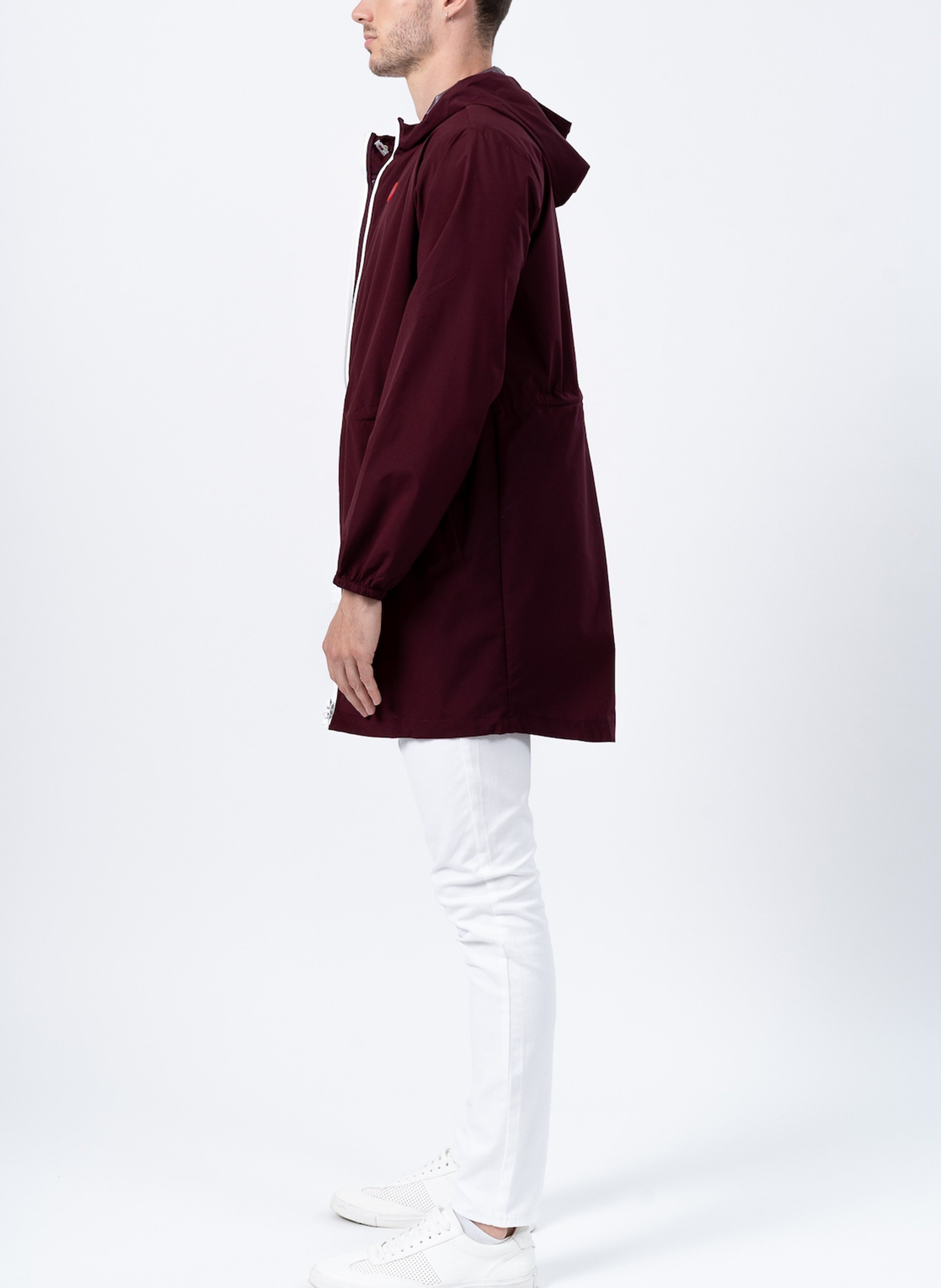 Langer faltbarer Regenmantel mit Kapuze FLOTTE Rot