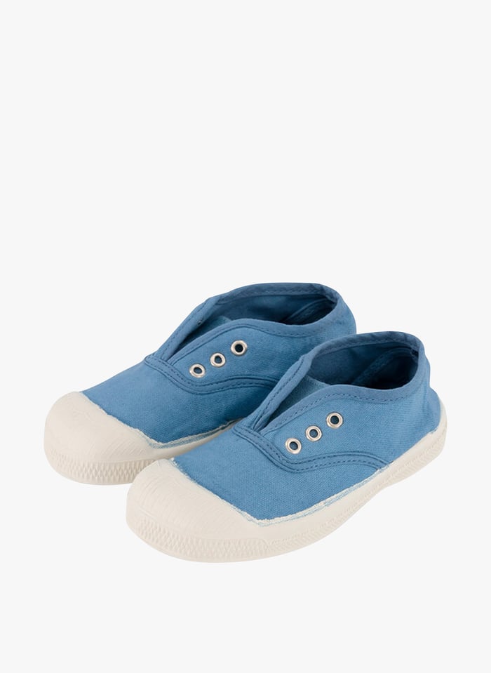 No lace Cotton Tennis Shoes Denim Bensimon Child Place des