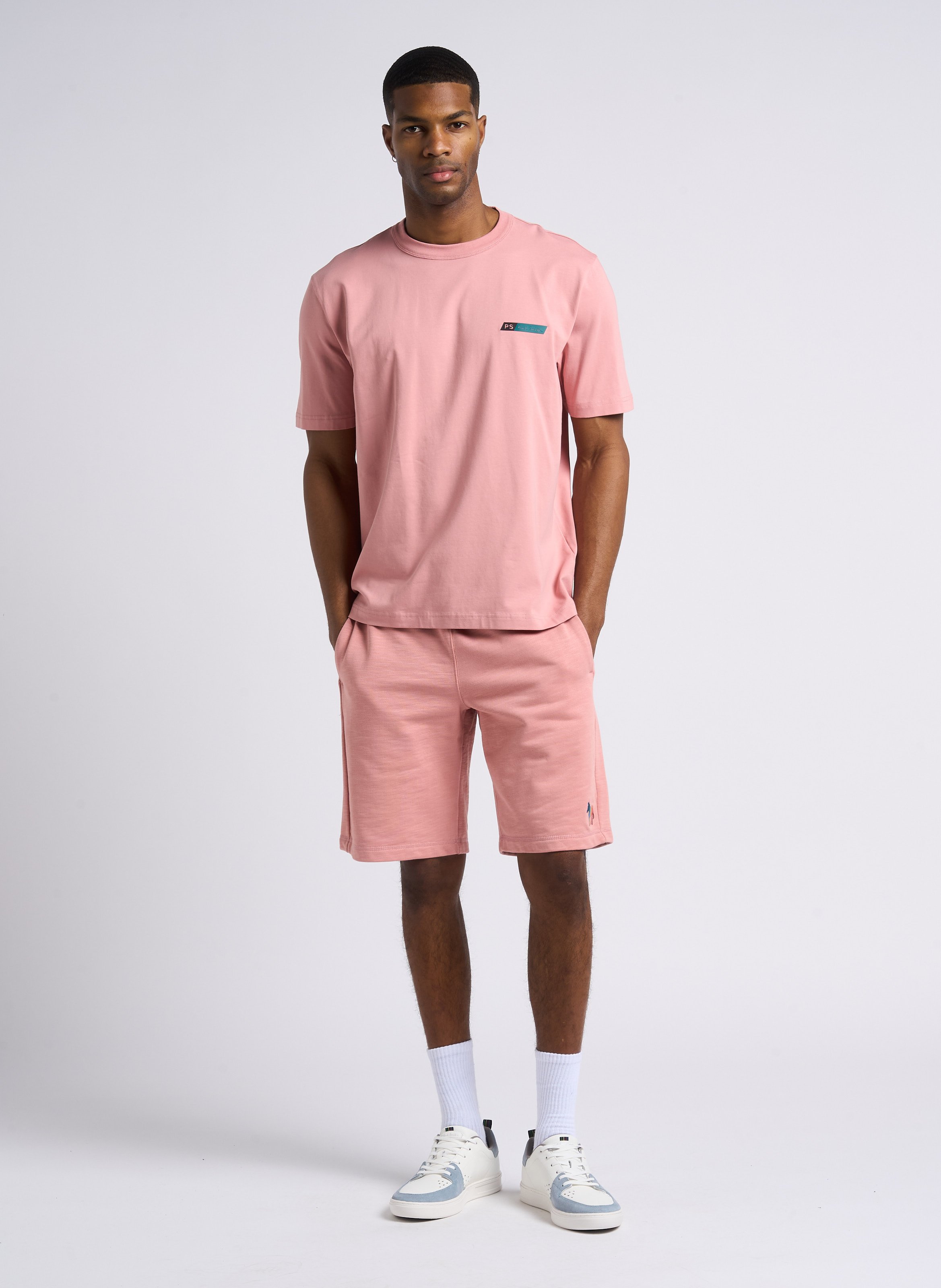 Straight round-neck screen-printed cotton-blend T-shirt PAUL SMITH Pink