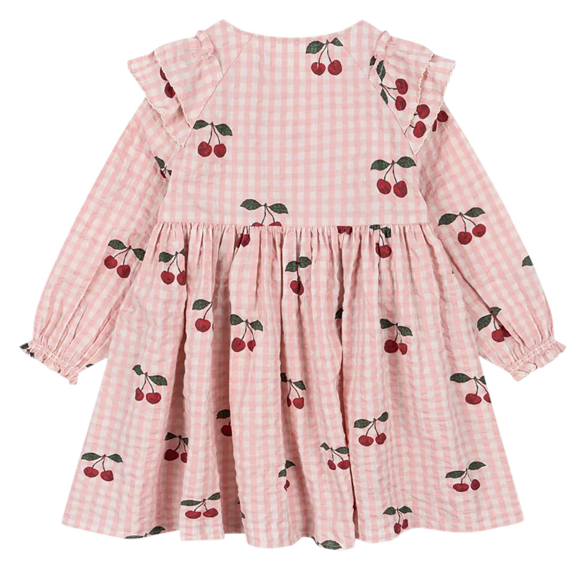 Robe courte à volants en coton bio  KONGES SLOJD Rose