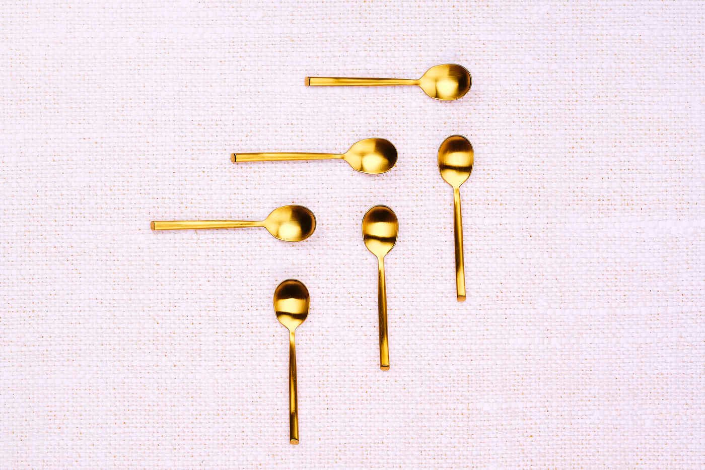 Set of 6 small spoons BJORN Golden
