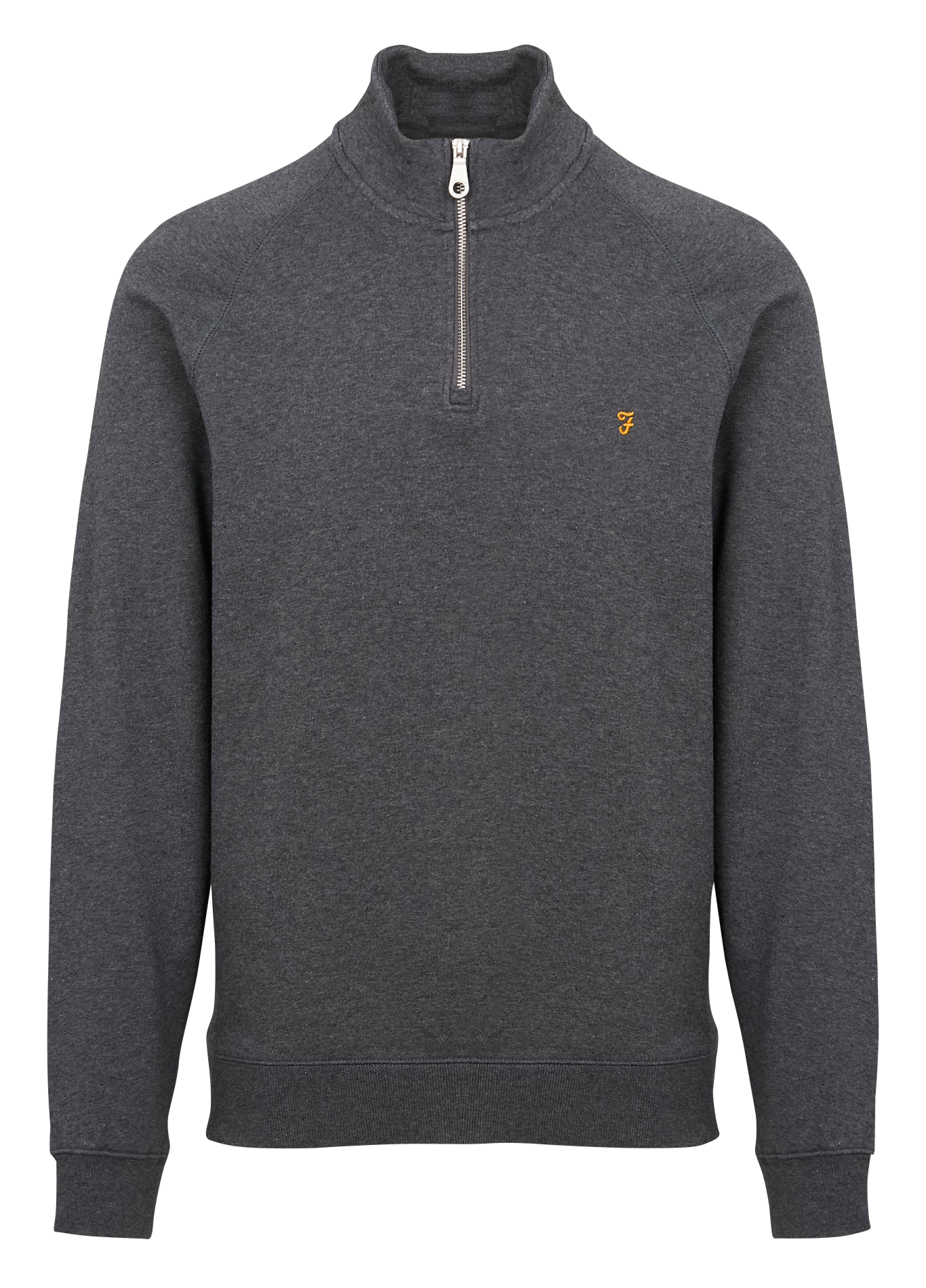 Sweat col zippé regular-fit en coton bio FARAH Rouge