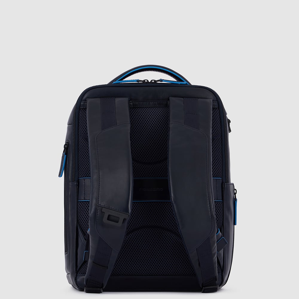 Leather backpack PIQUADRO Blue