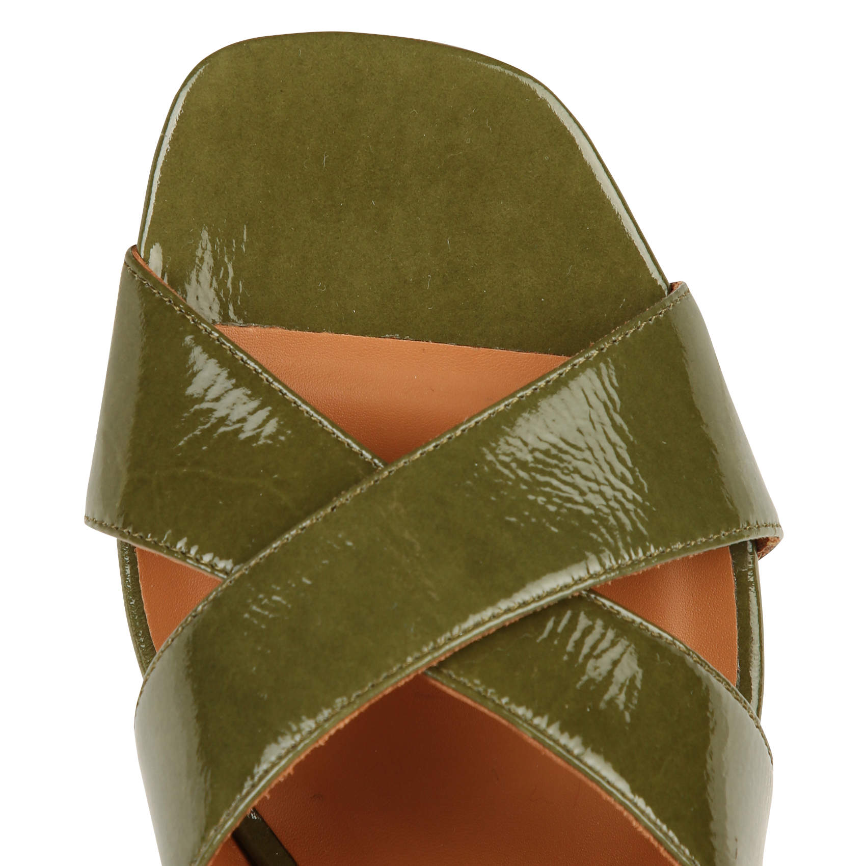 Sandales à talon en cuir vernis RIVECOUR Vert