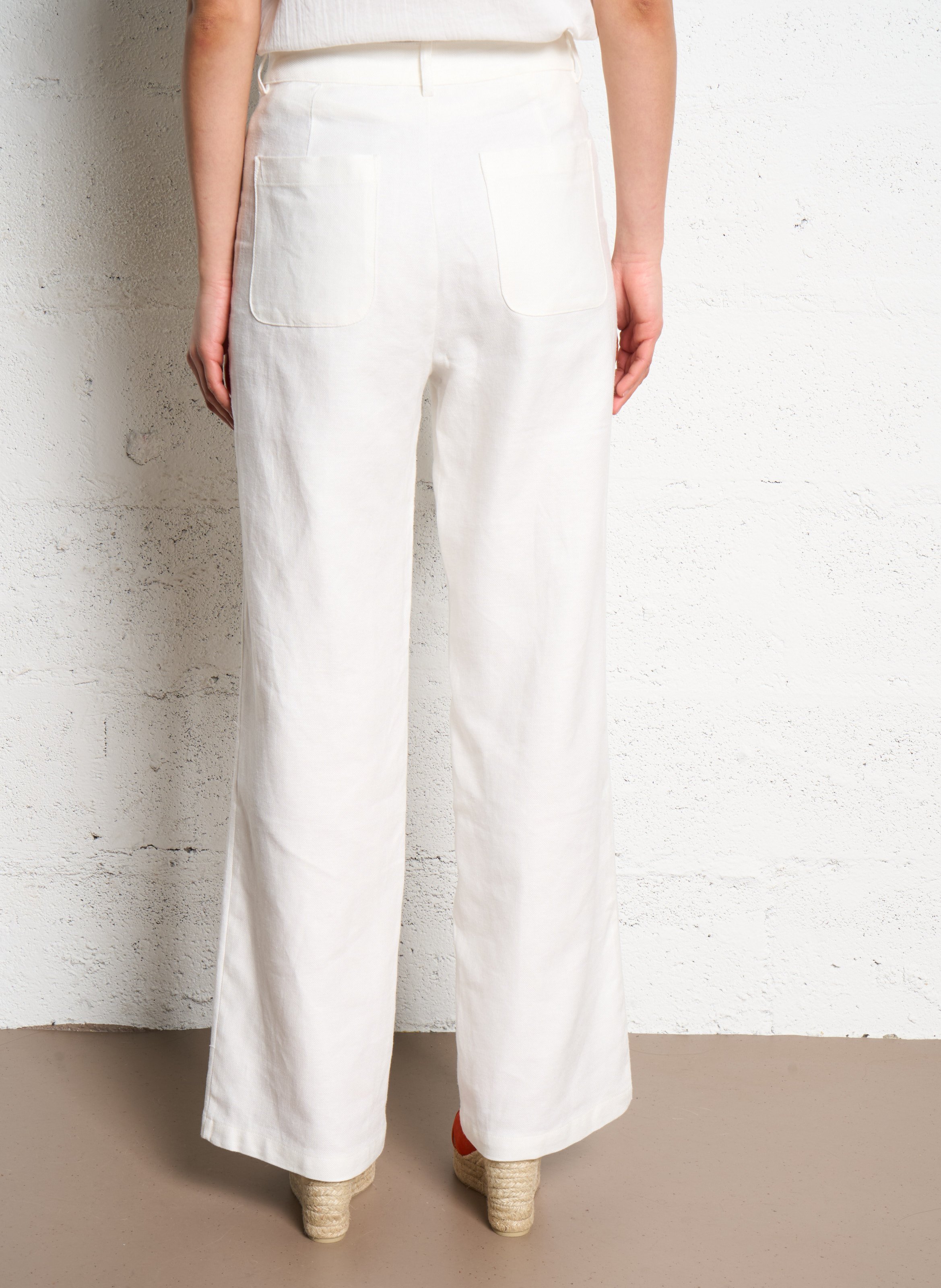 High-rise flared cotton-blend jeans LA PETITE ETOILE Beige