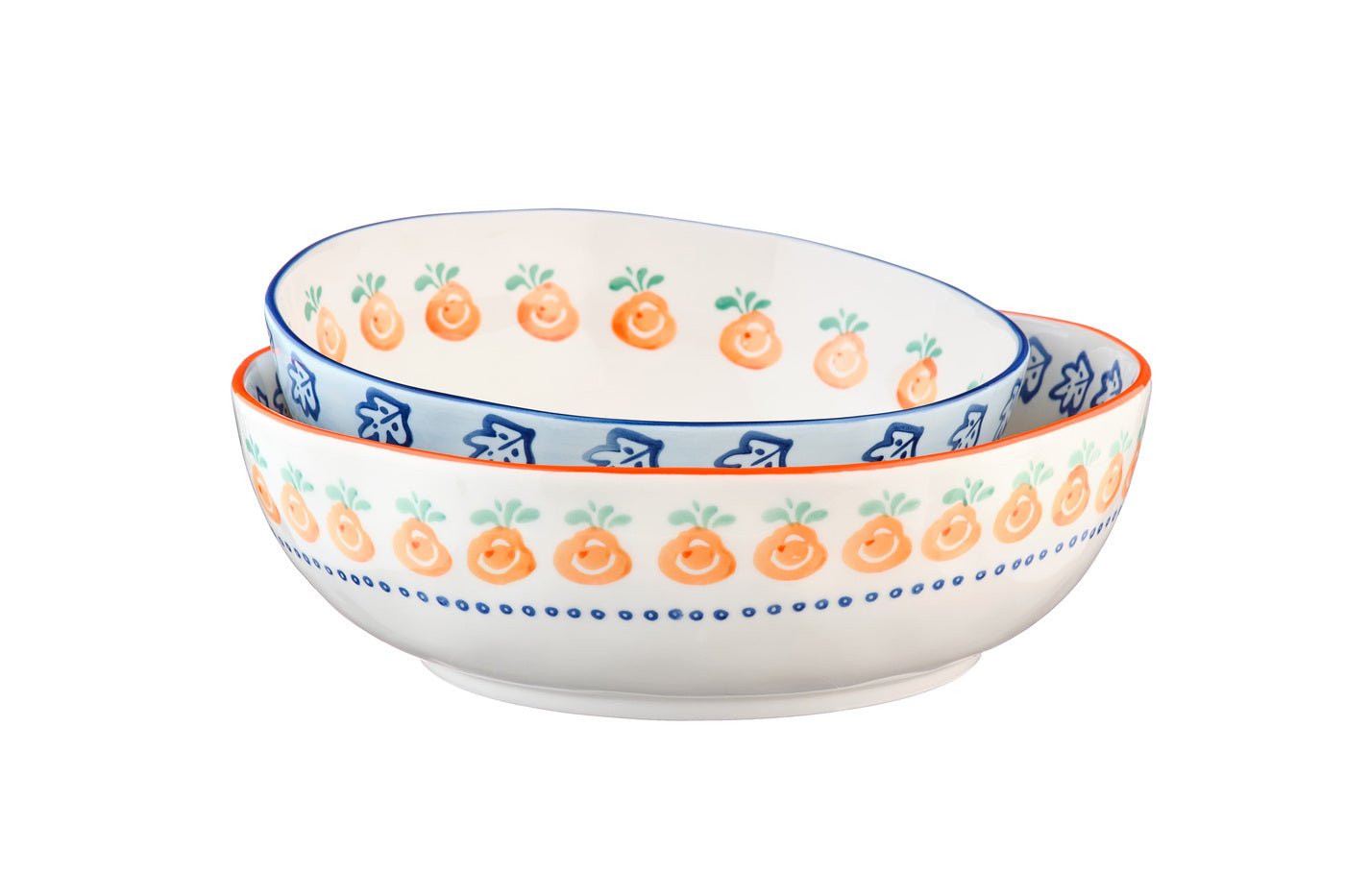 Salad bowl Napoli ø23.5cm and ø28cm - 2 pieces - citrus fruits BJORN White