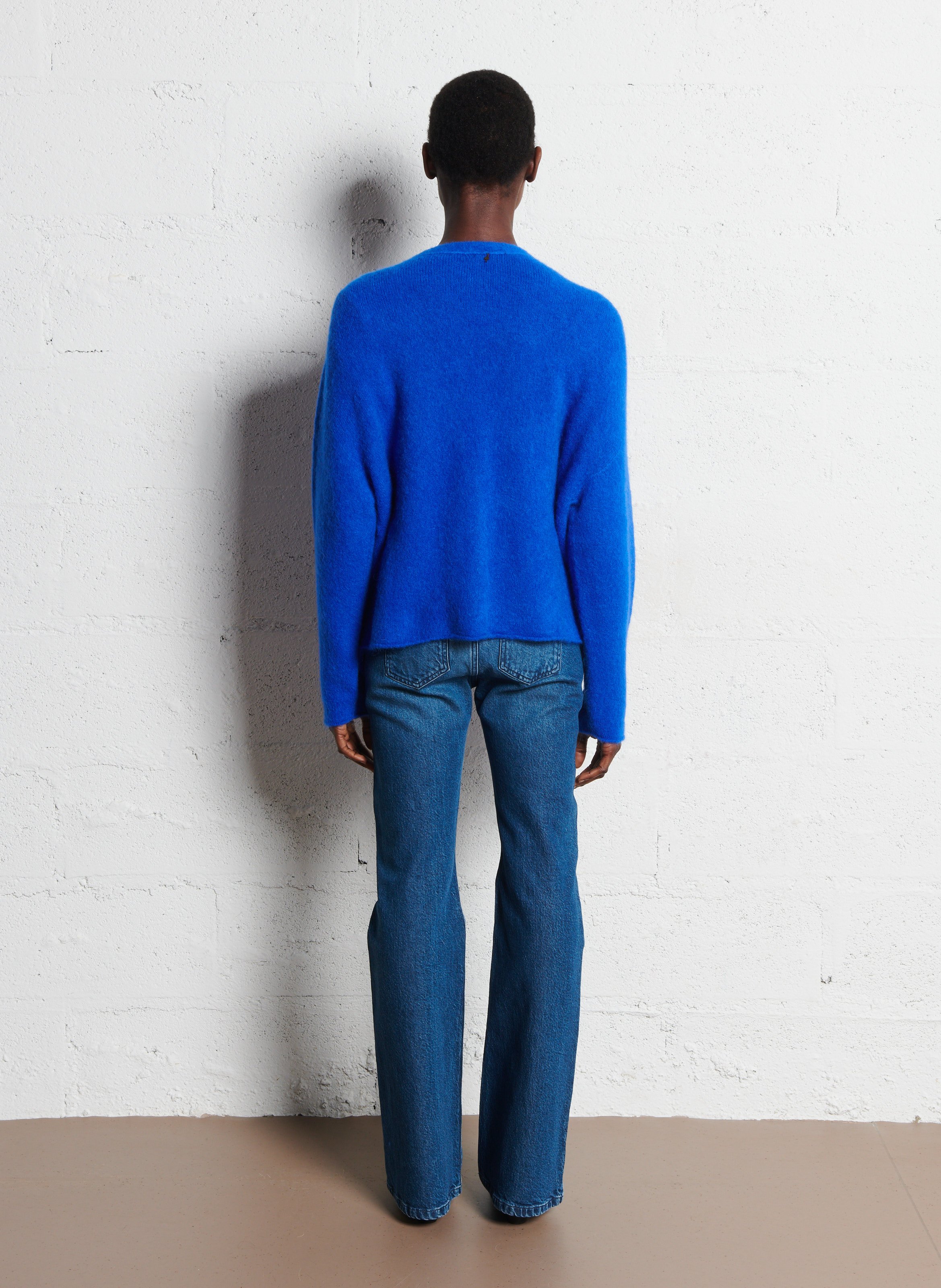 Oversized alpaca blend vest ONE STEP Blue