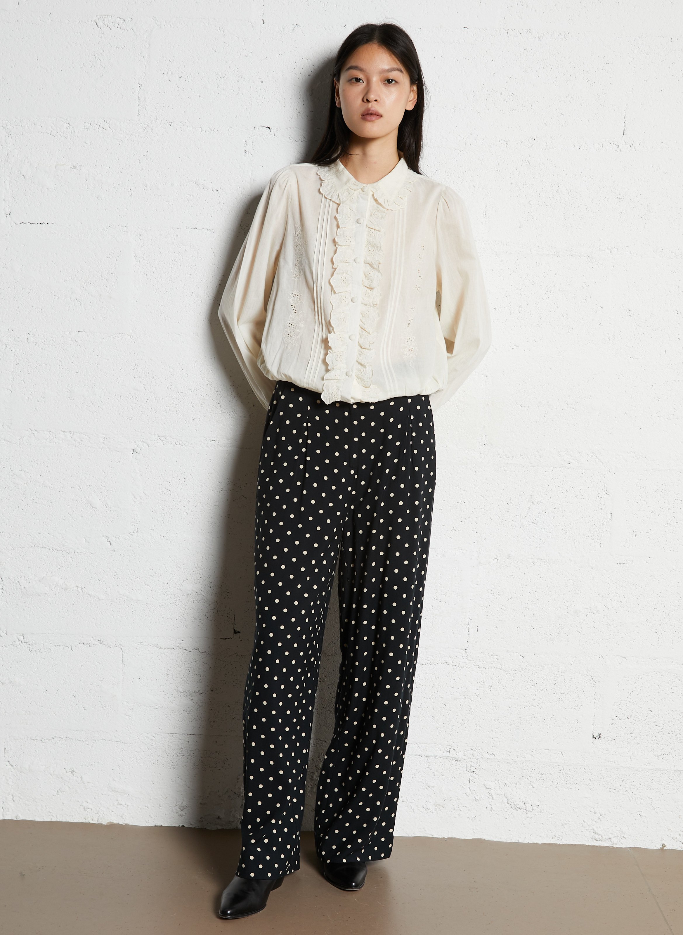 Blusenhemd mit Baumwoll-Peter-Pan-Kragen EMILE ET IDA Beige