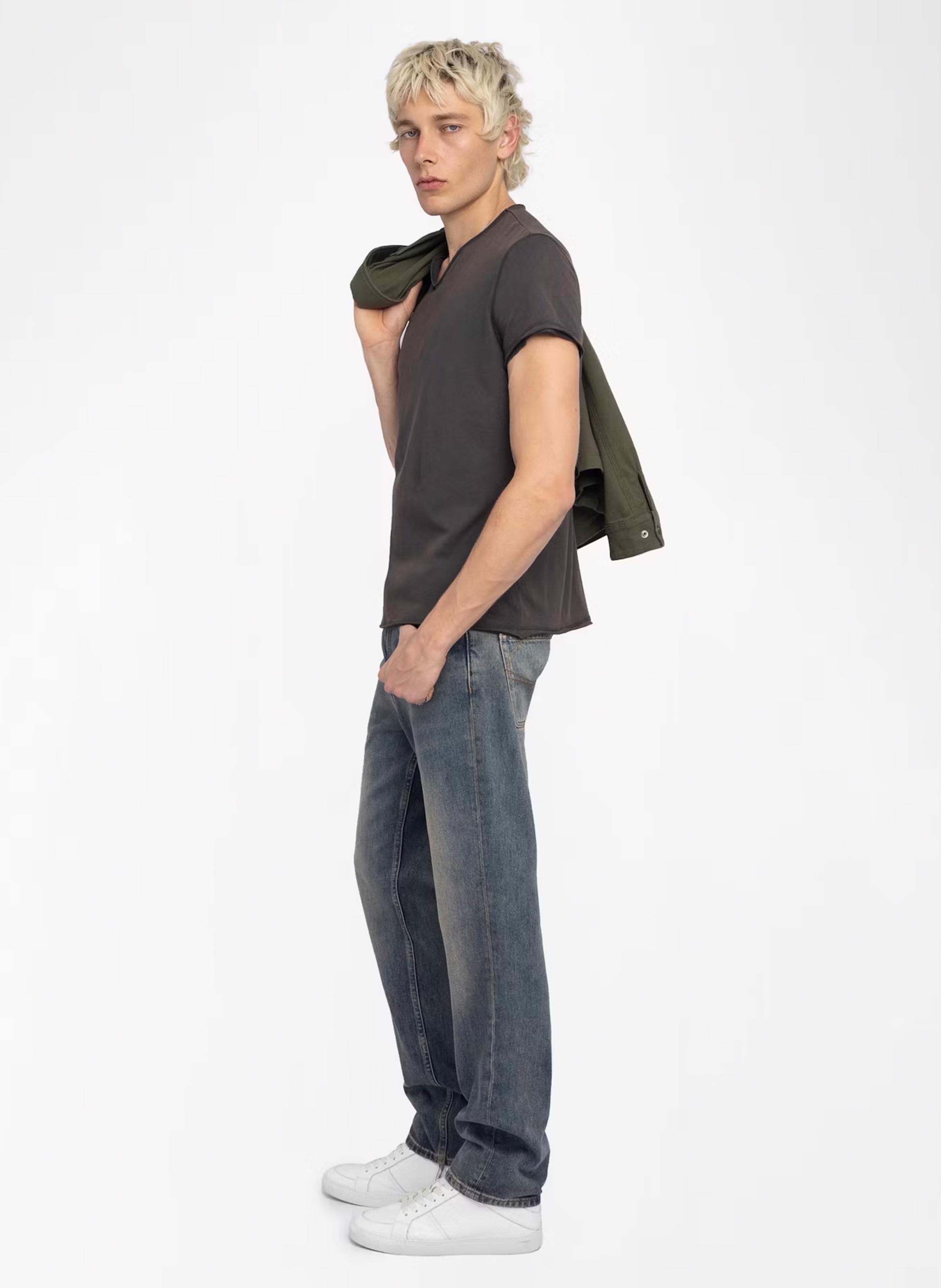 Tee-shirt droit en coton sérigraphié ZADIG&amp;VOLTAIRE Gris