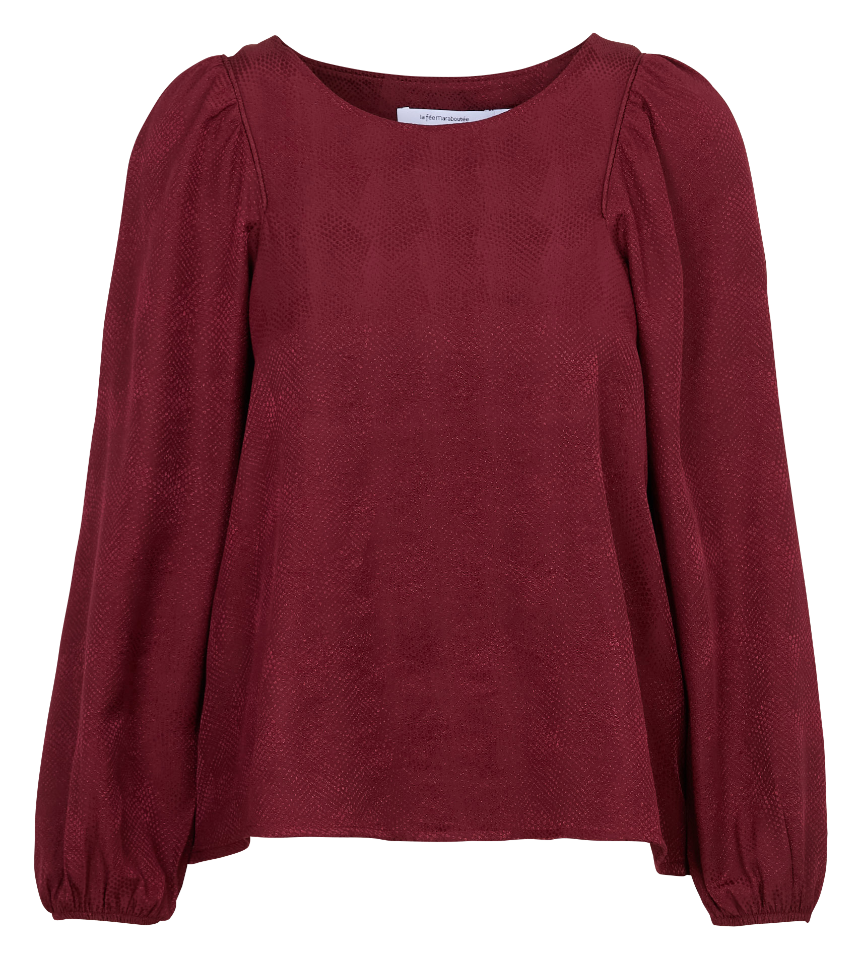 Straight top with puffy long sleeves LA FEE MARABOUTEE Brown