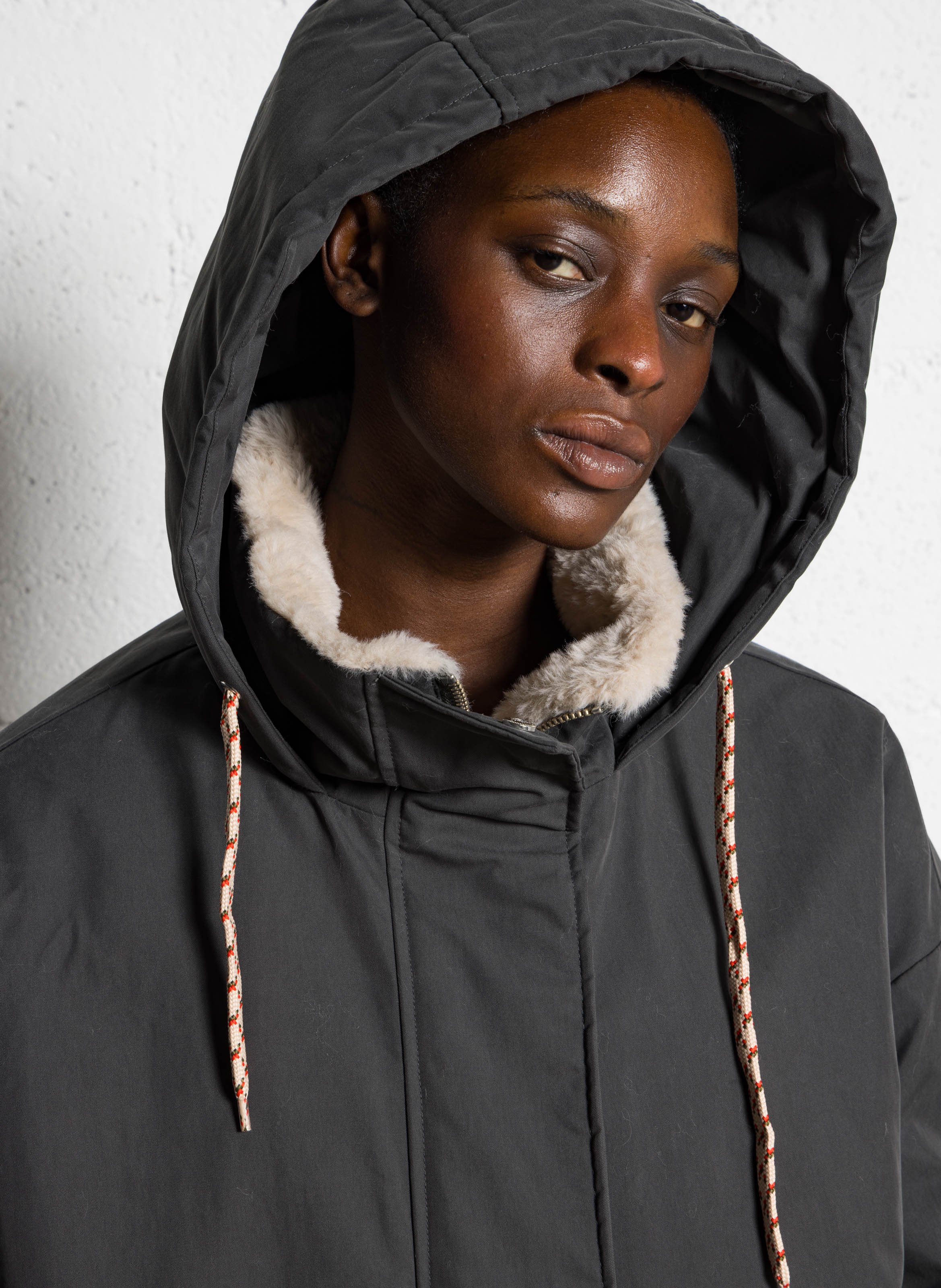 Oversized parka van gemengd katoen BELLEROSE Zwart