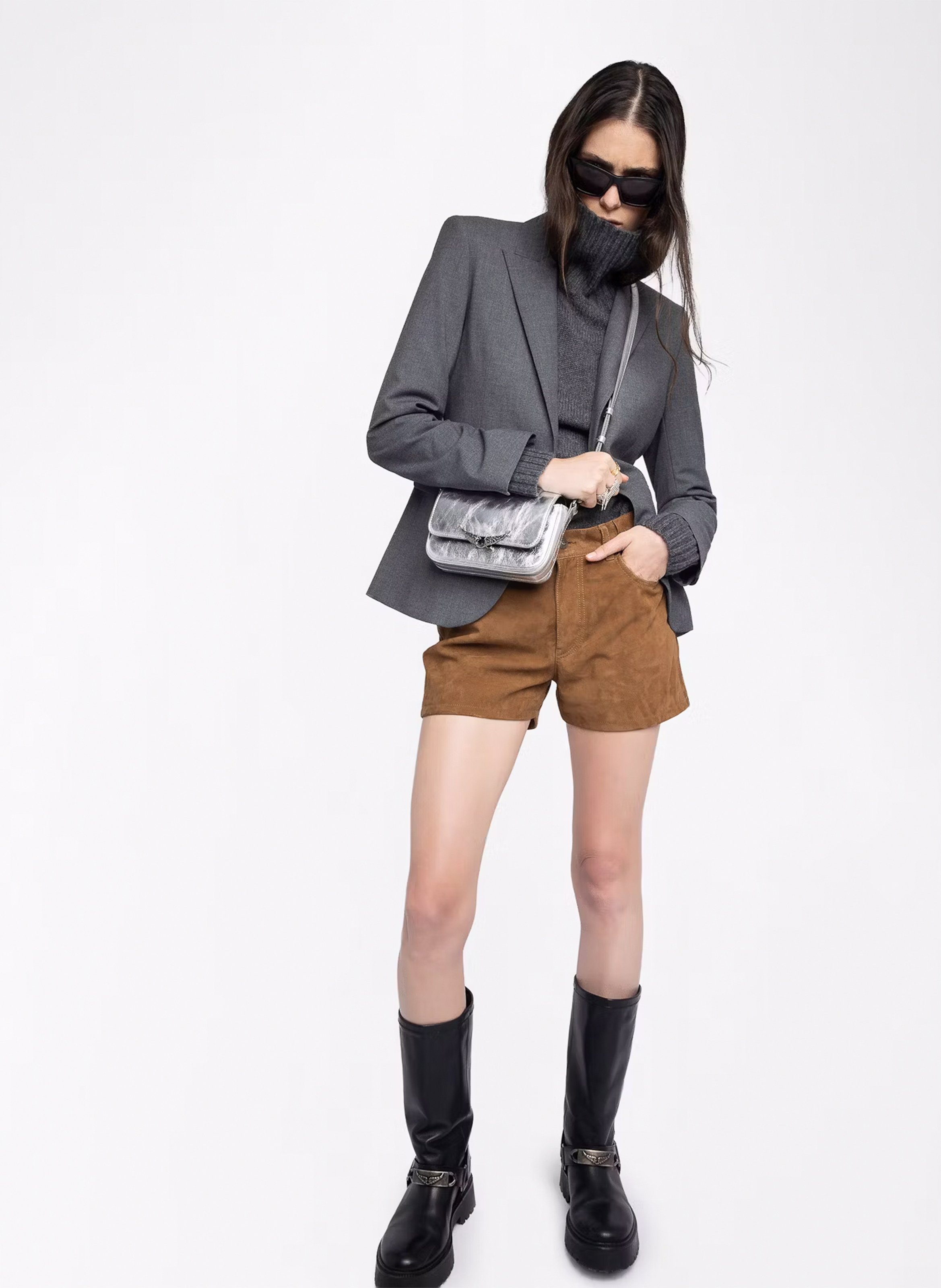 Leather shoulder bag ZADIG&VOLTAIRE Grey