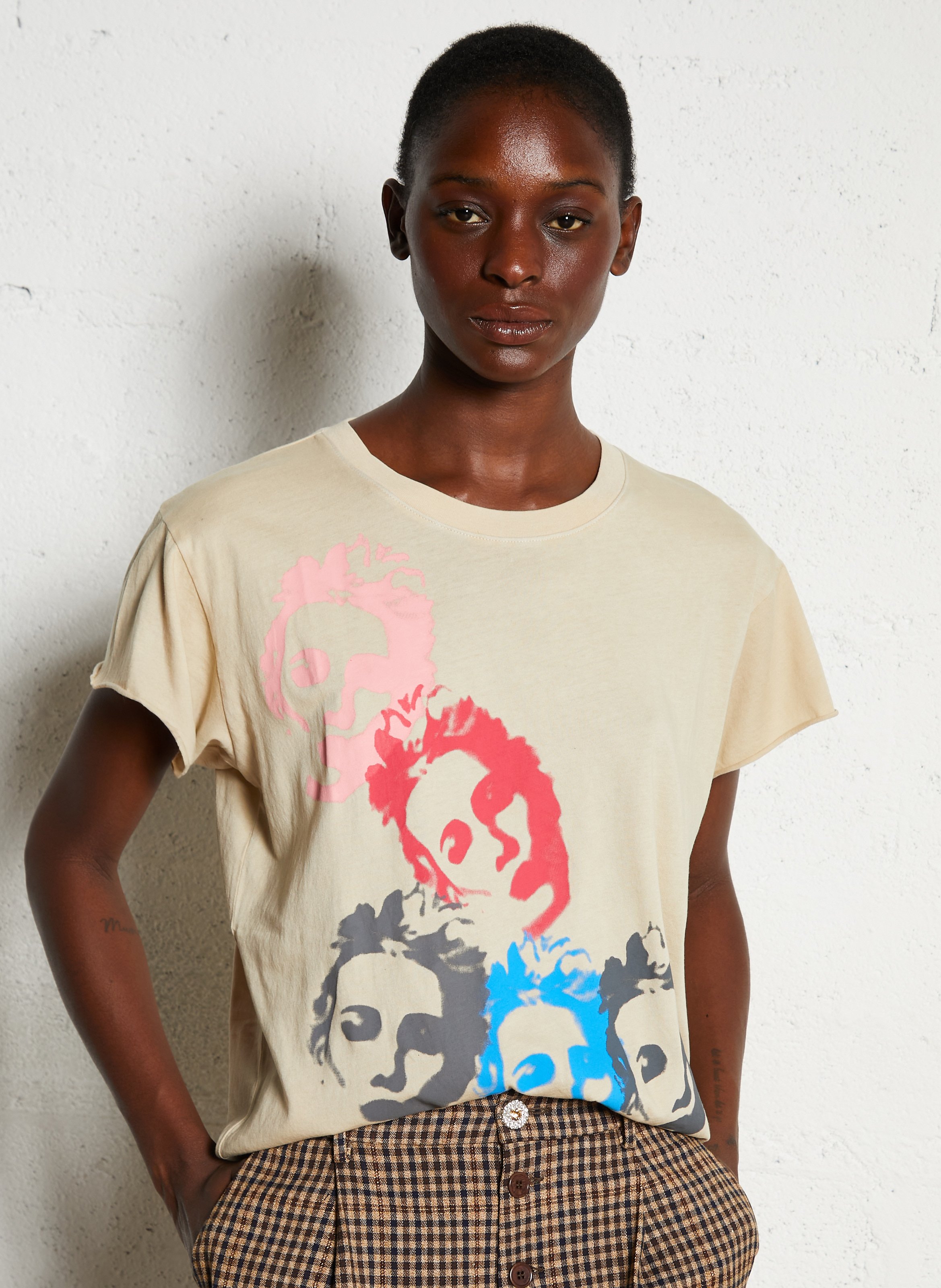 T-shirt van biokatoen met ronde hals LEON & HARPER