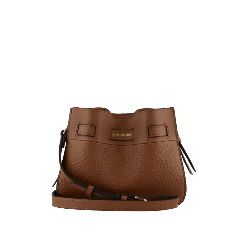 Shoulder bag - cowhide leather POURCHET Brown