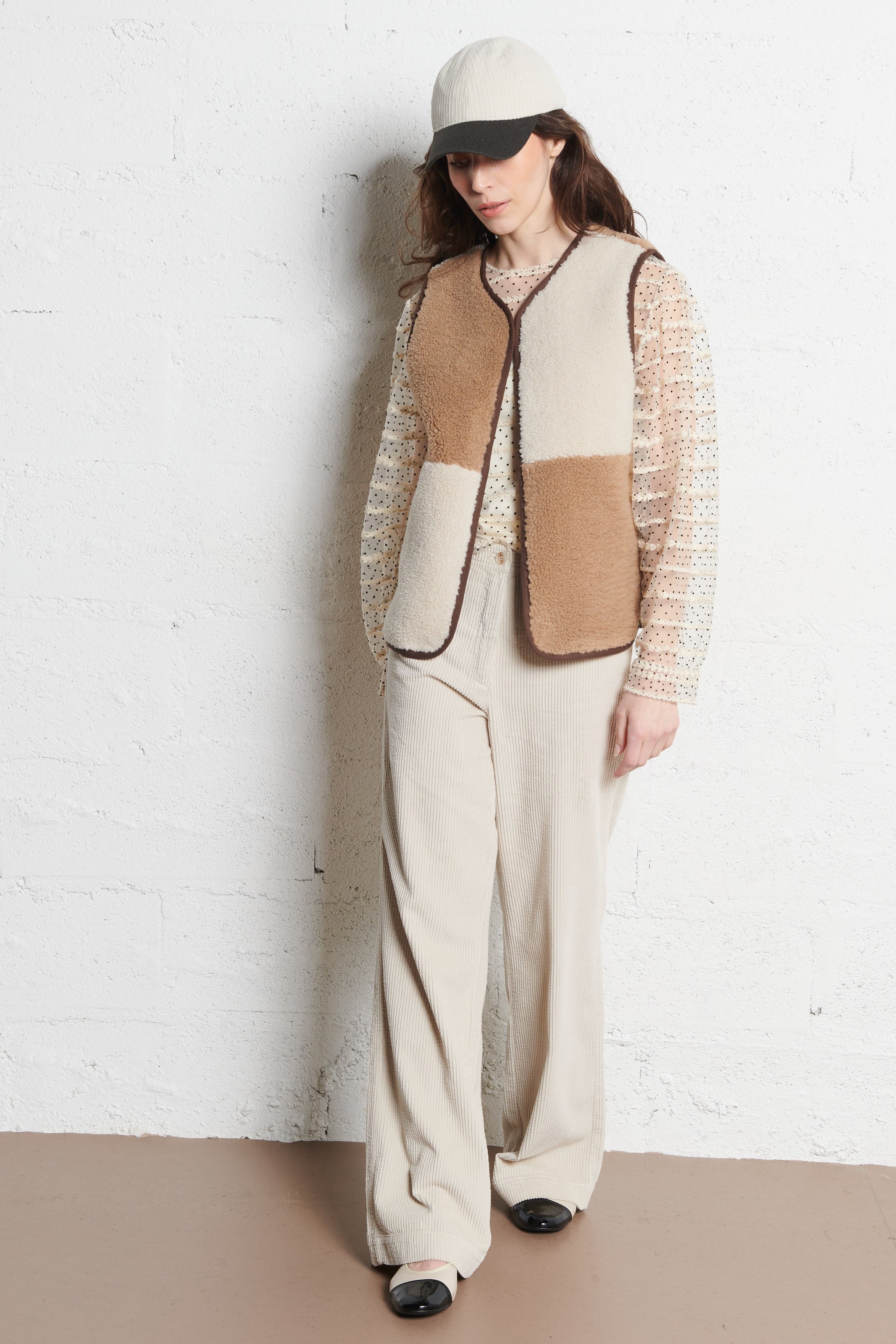 Pantalon droit en coton HARTFORD Beige