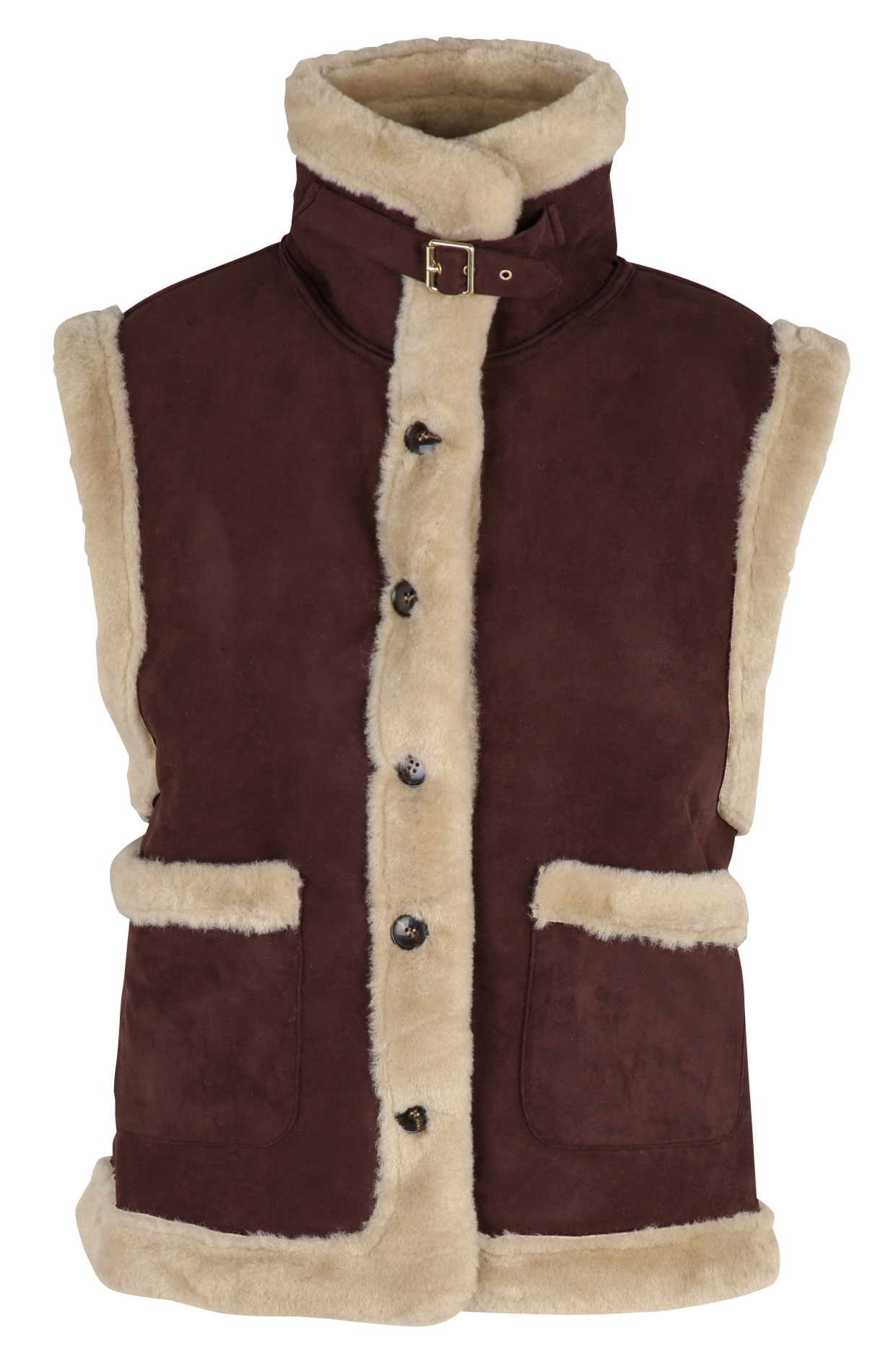 Gerade Jacke mit Stehkragen und zweifarbigen Materialien LA PETITE ETOILE Rot