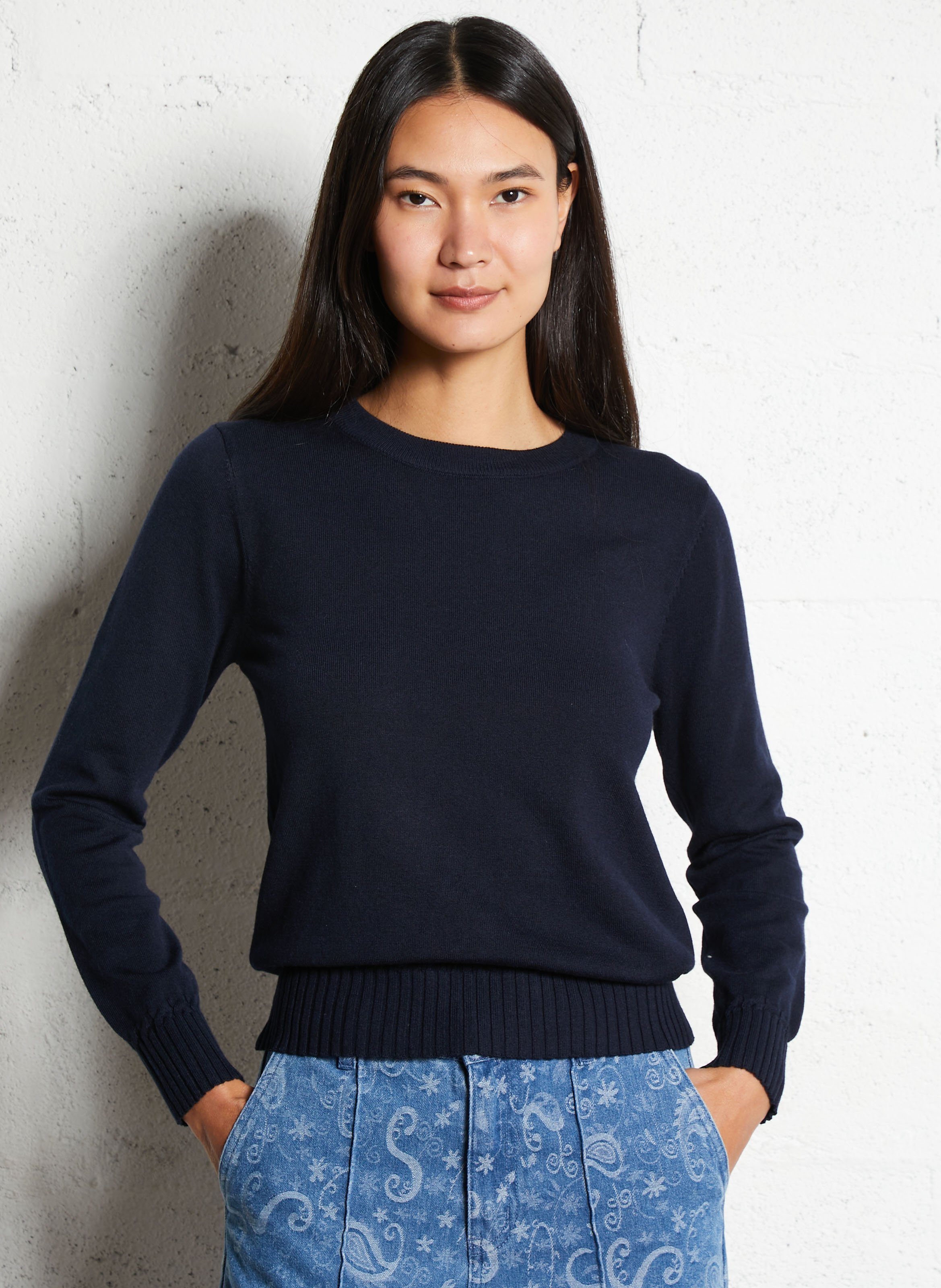 Fitted round neck sweater LA PETITE ETOILE Blue