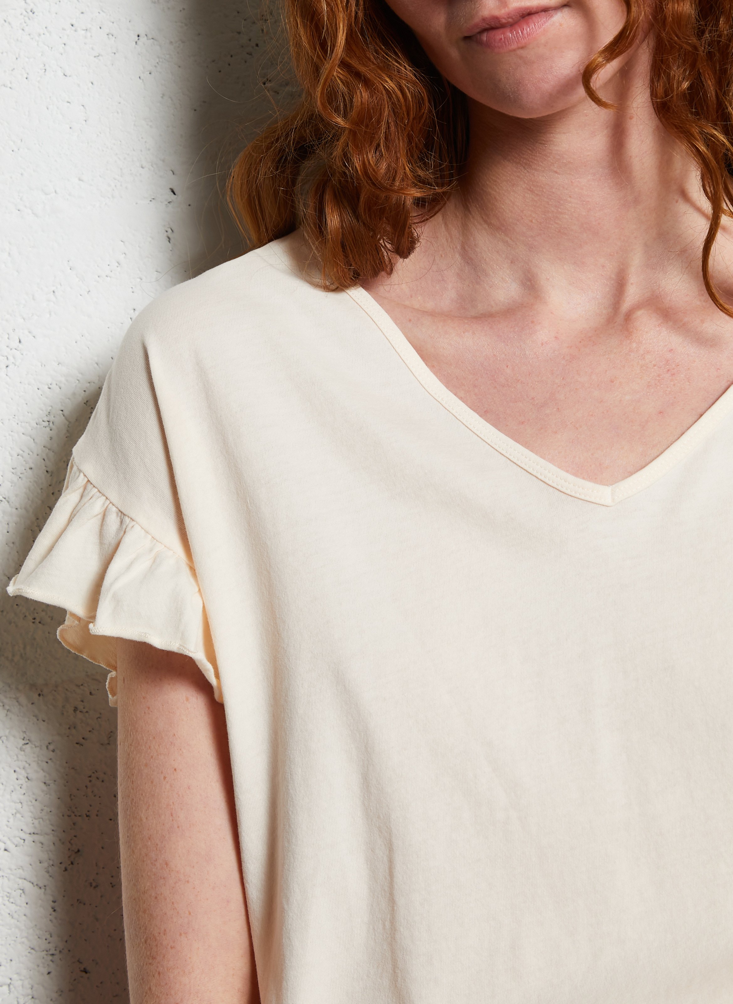 Oversized T-shirt van biokatoen EMILE ET IDA Beige