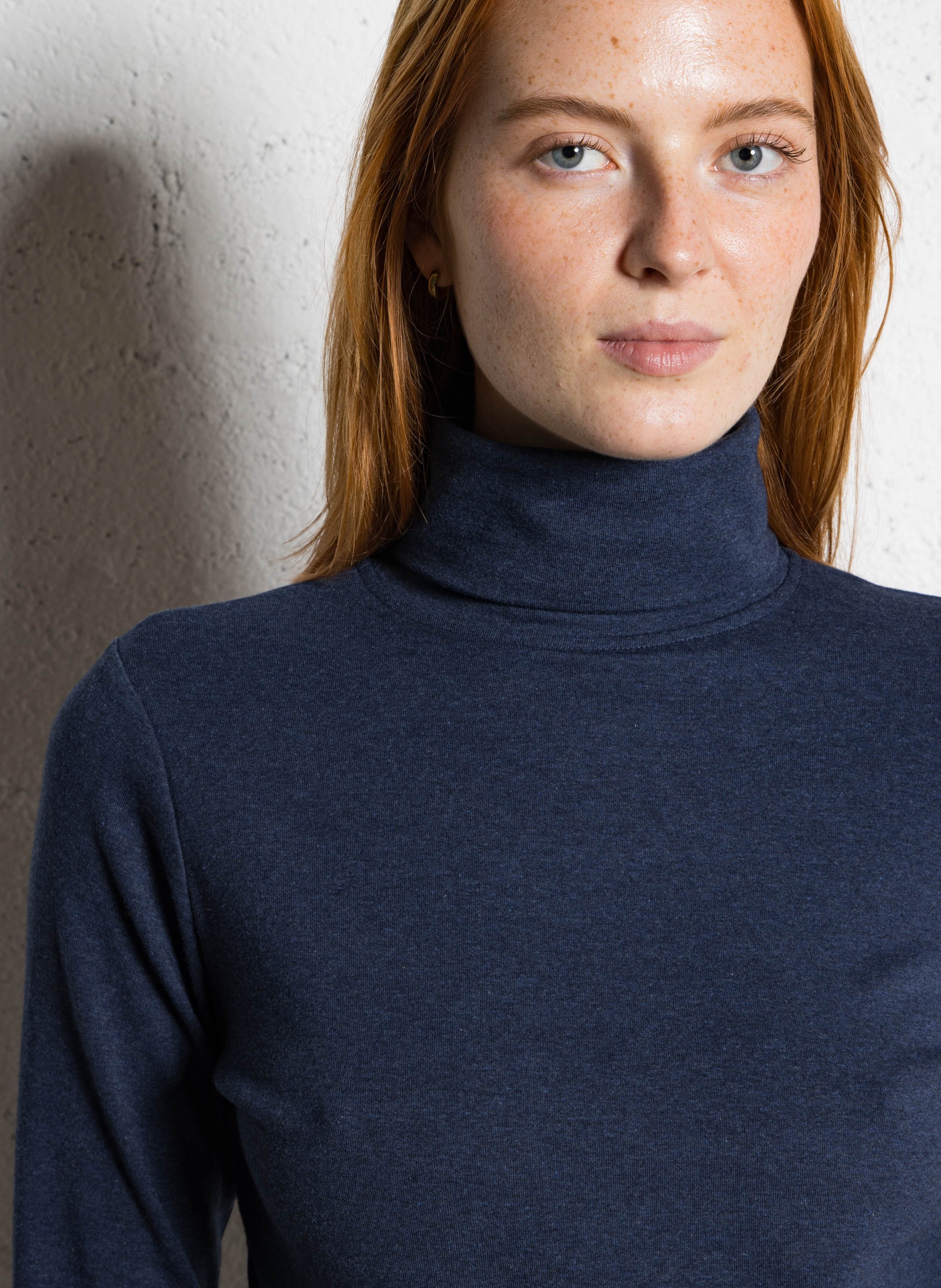 Tee-shirt manches longues fluide à col roulé MAISON 123 Bleu