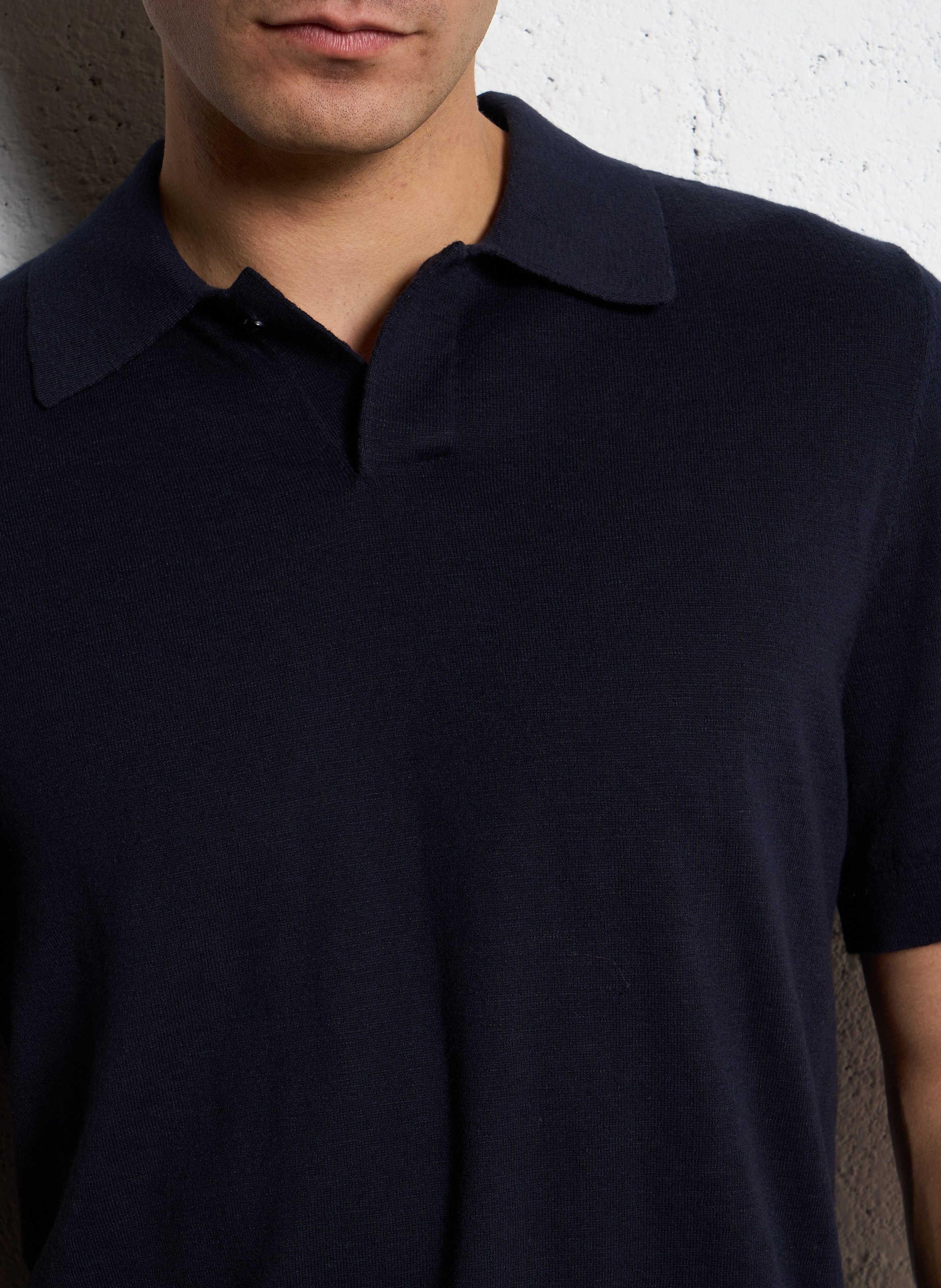 Straight cotton-blend polo shirt IKKS Blue