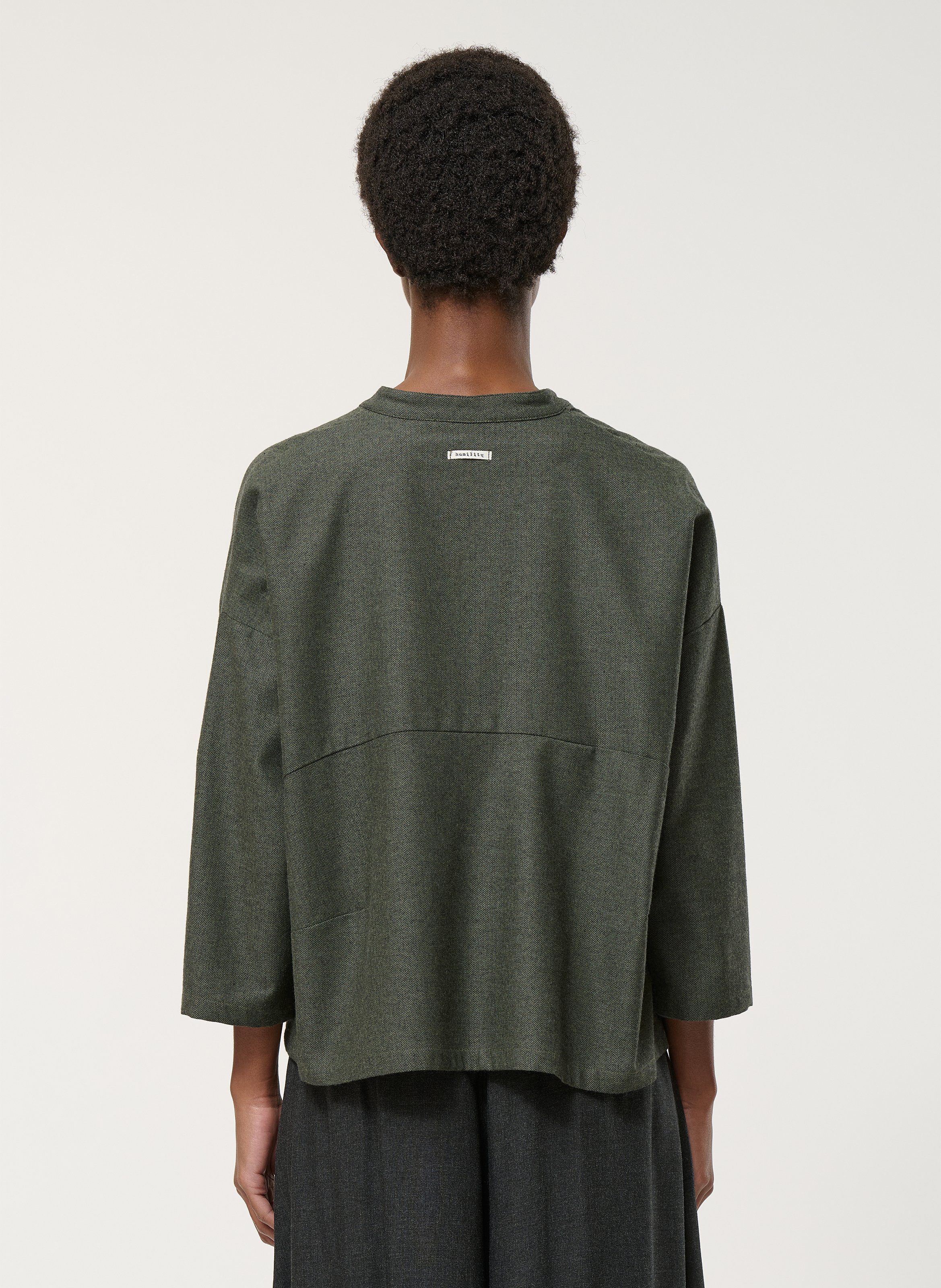 Chemise oversize en coton recyclé mélangé HUMILITY Vert